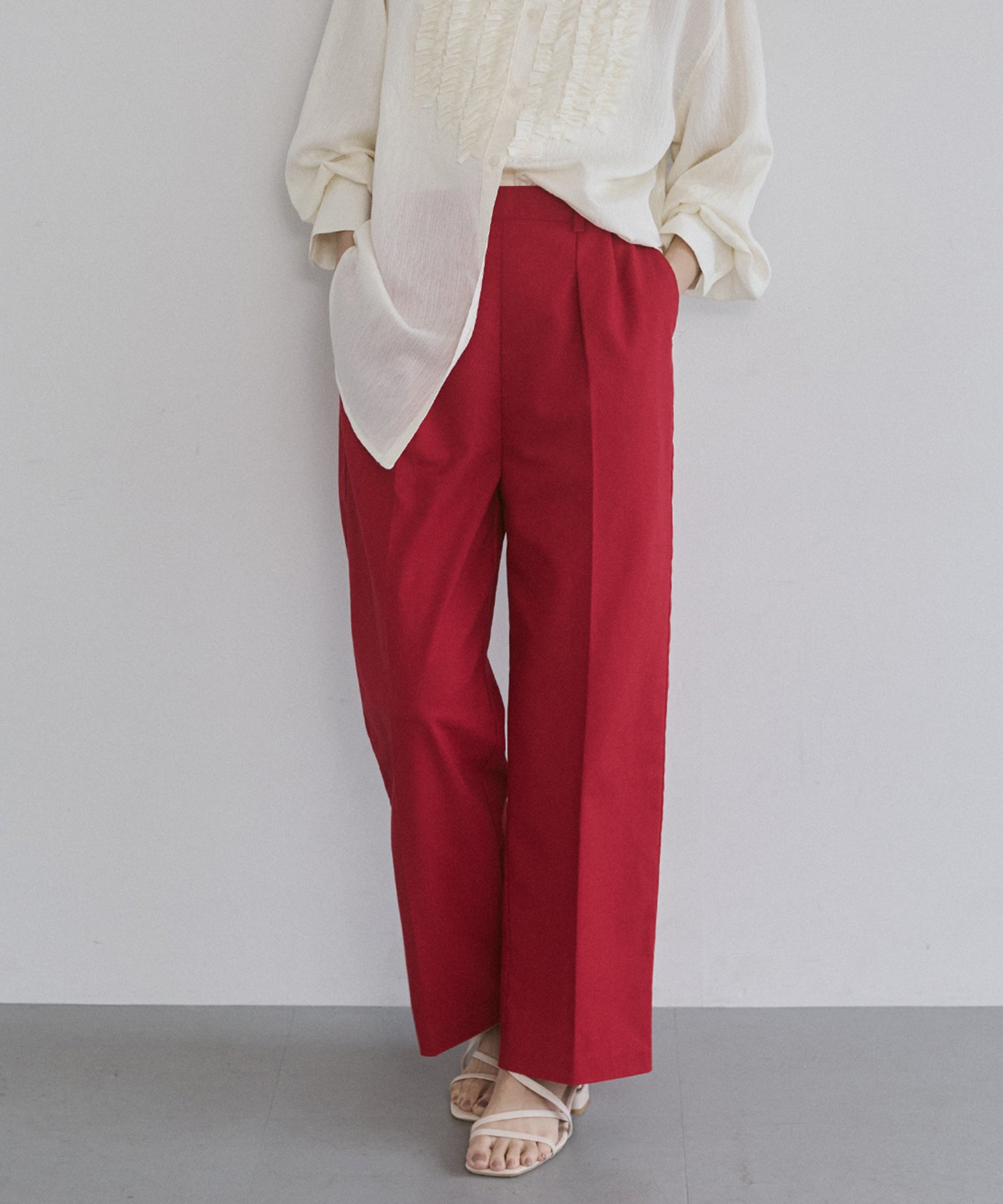 FRENCH LINEN STRAIGHT-LEG PANTS