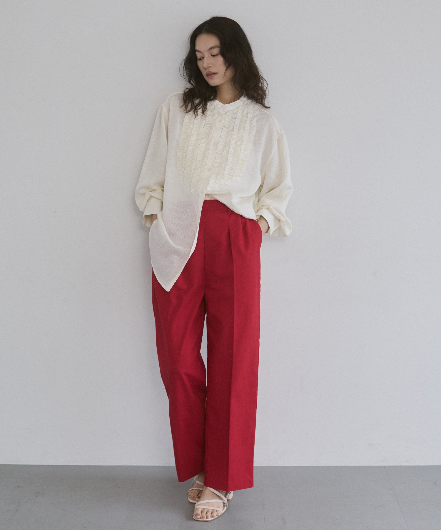 FRENCH LINEN STRAIGHT-LEG PANTS