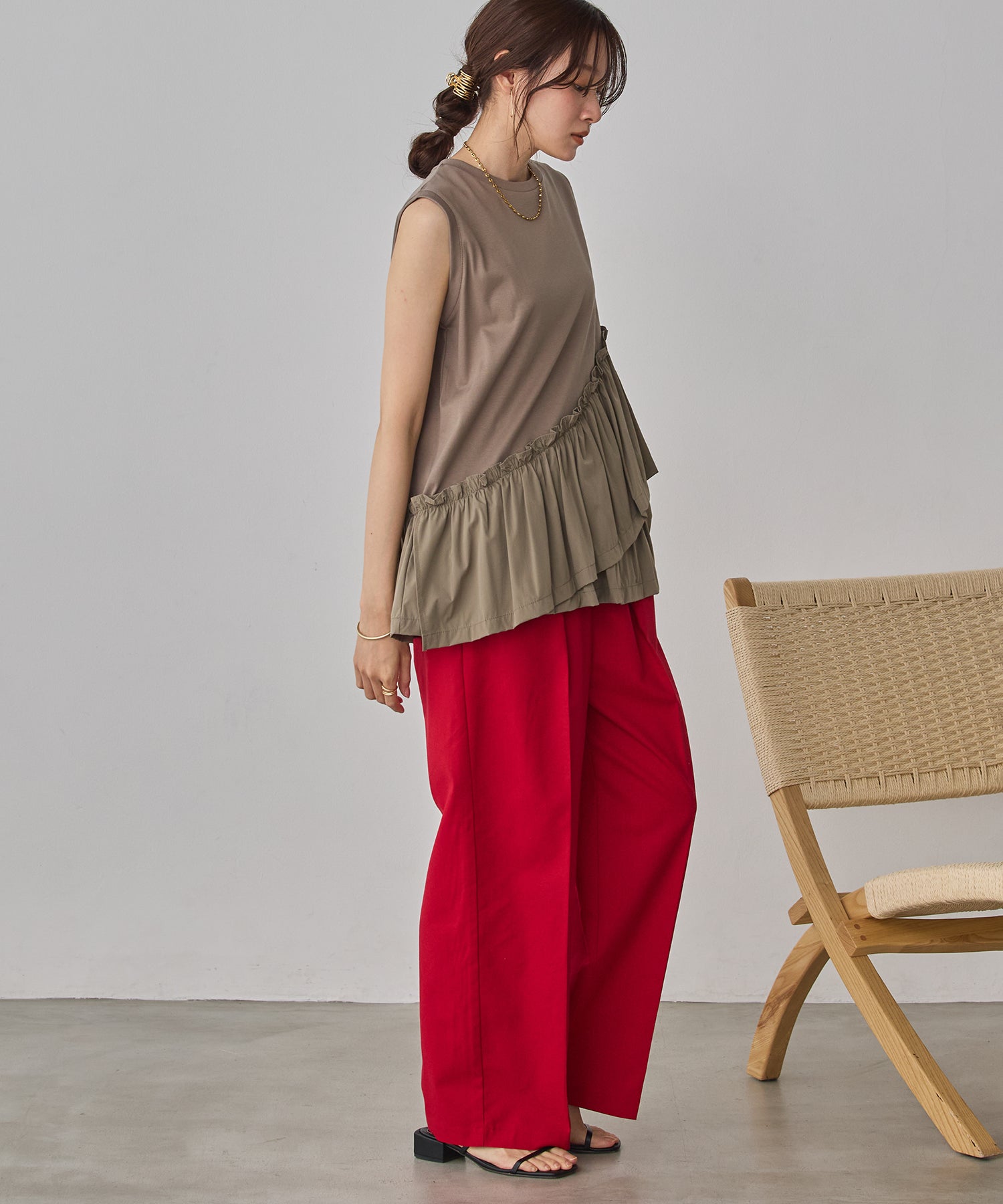 FRENCH LINEN STRAIGHT-LEG PANTS