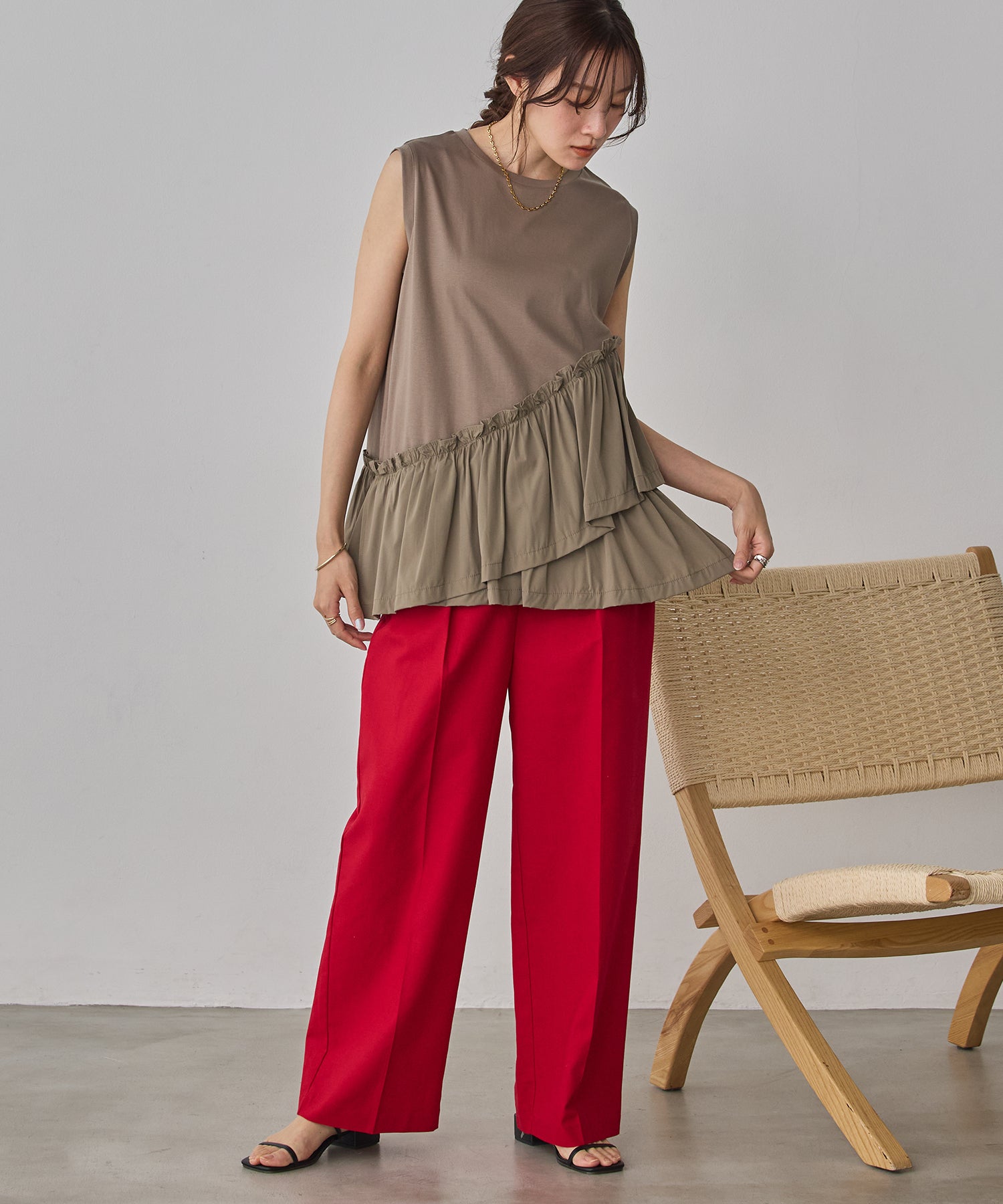 FRENCH LINEN STRAIGHT-LEG PANTS