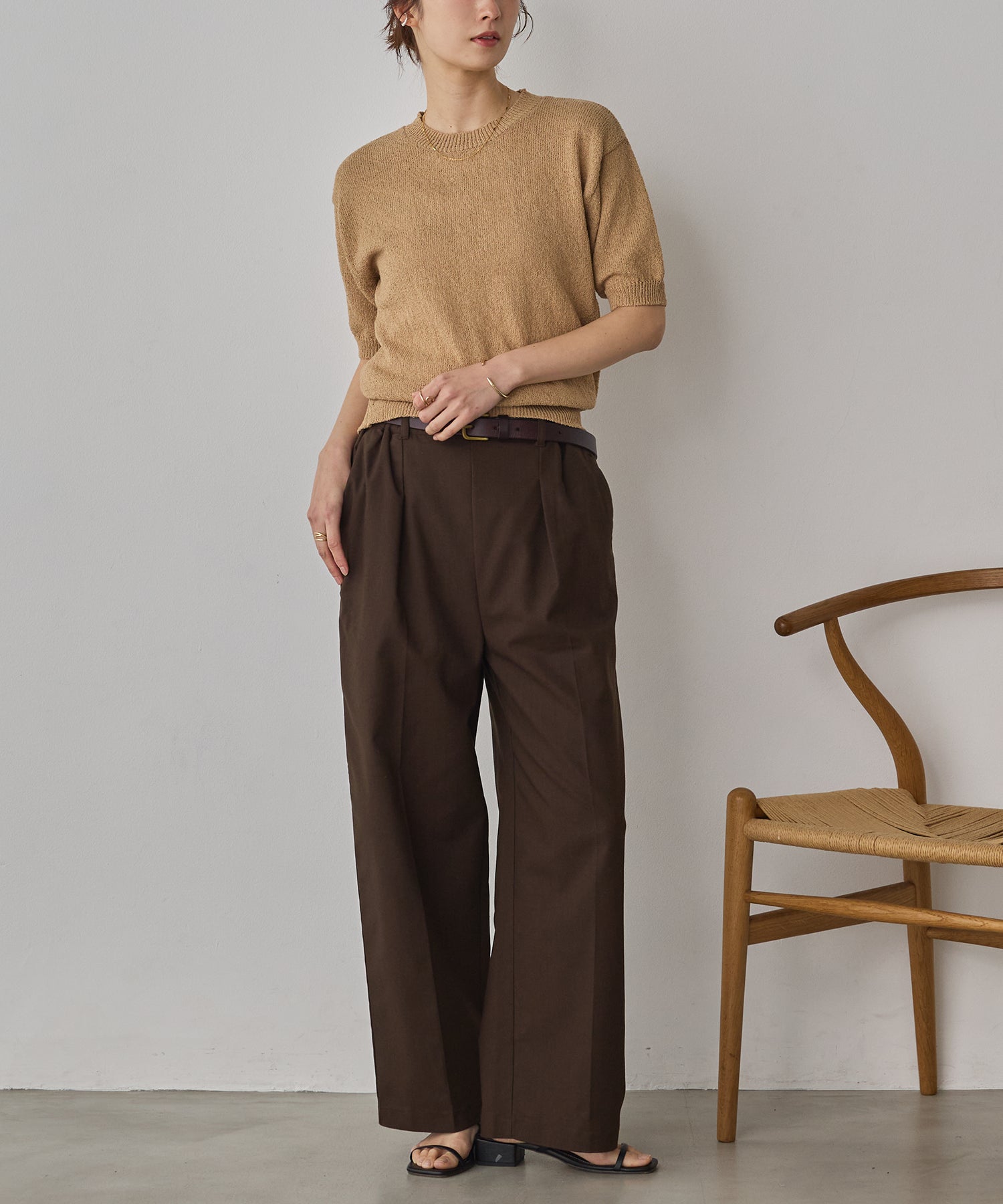 FRENCH LINEN STRAIGHT-LEG PANTS