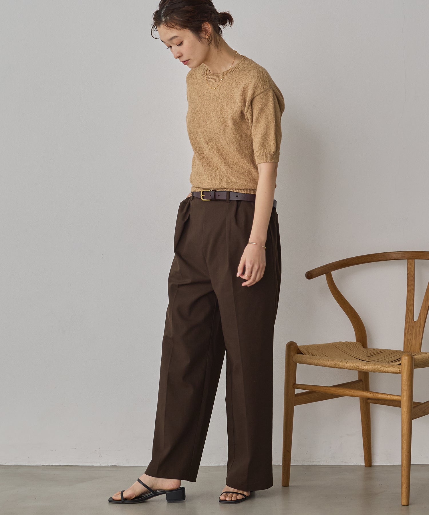 FRENCH LINEN STRAIGHT-LEG PANTS