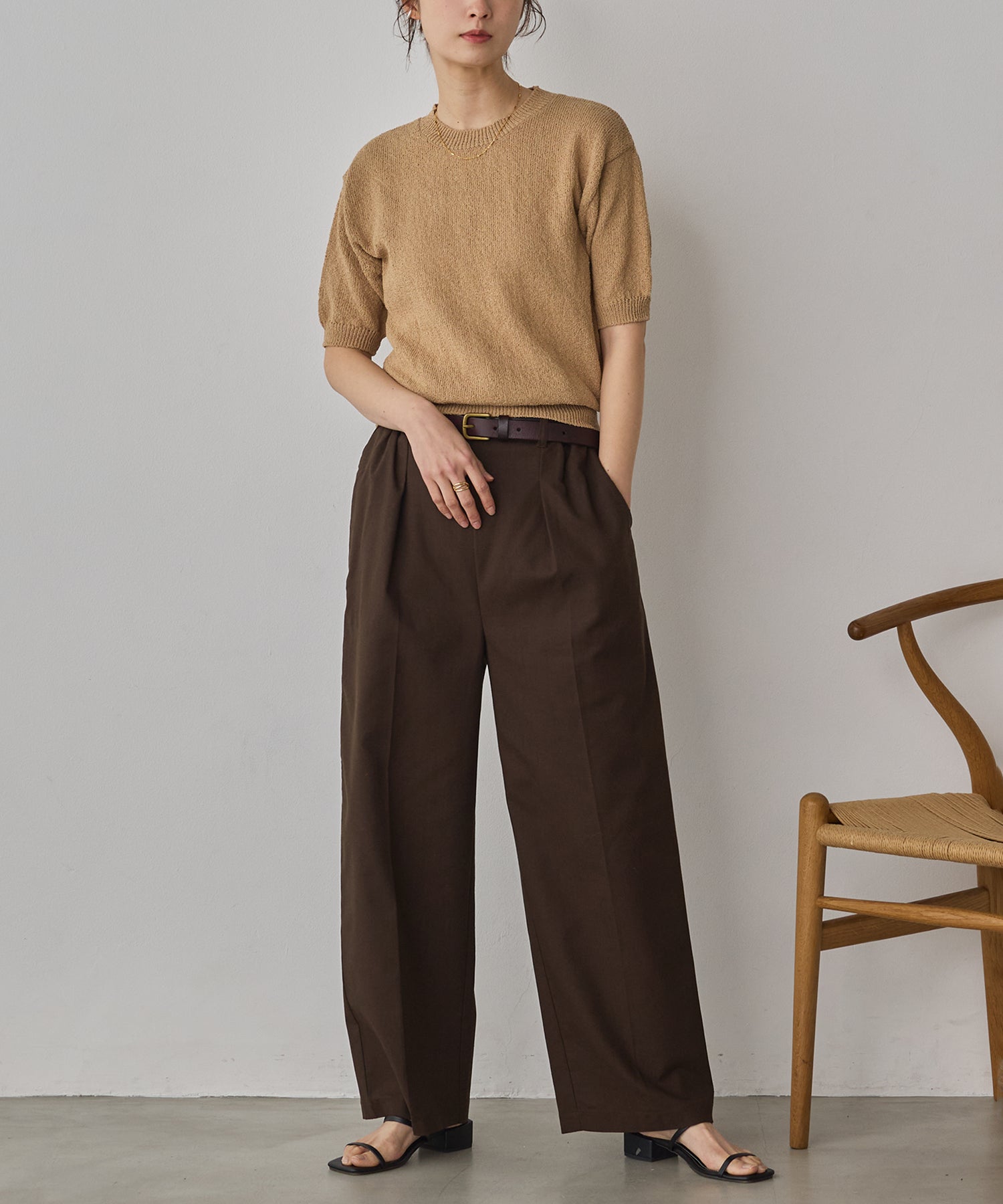 FRENCH LINEN STRAIGHT-LEG PANTS