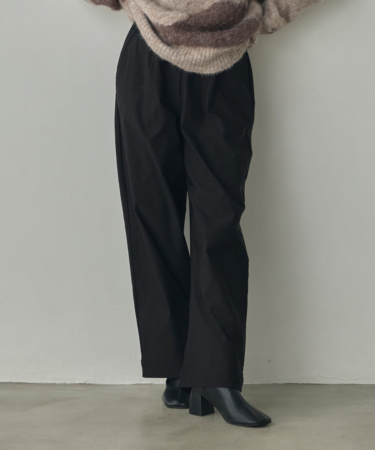 [STRETCH] BRUSHED-LINING BARIRAKU STRAIGHT TROUSERS