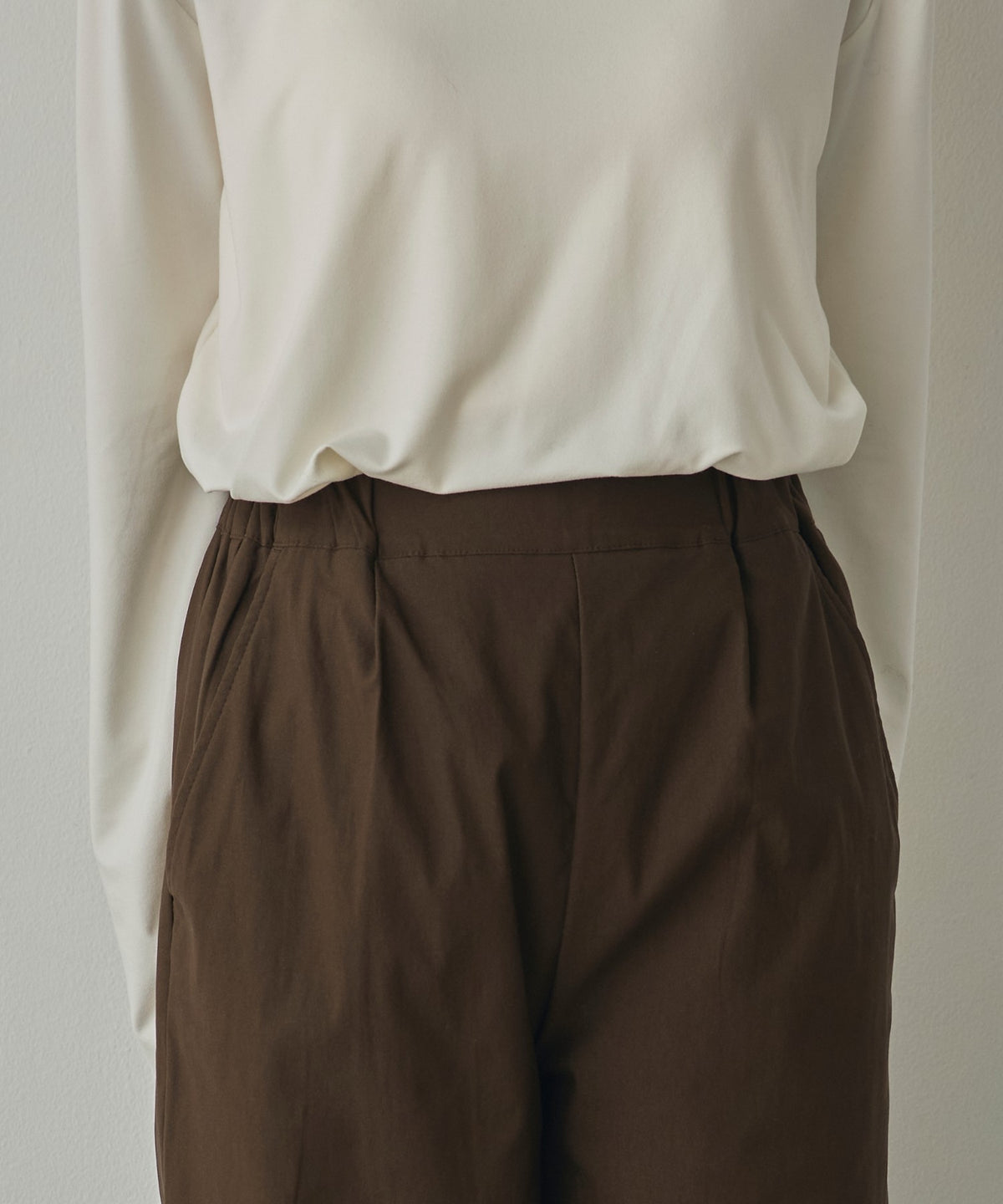 [STRETCH] BRUSHED-LINING BARIRAKU STRAIGHT TROUSERS