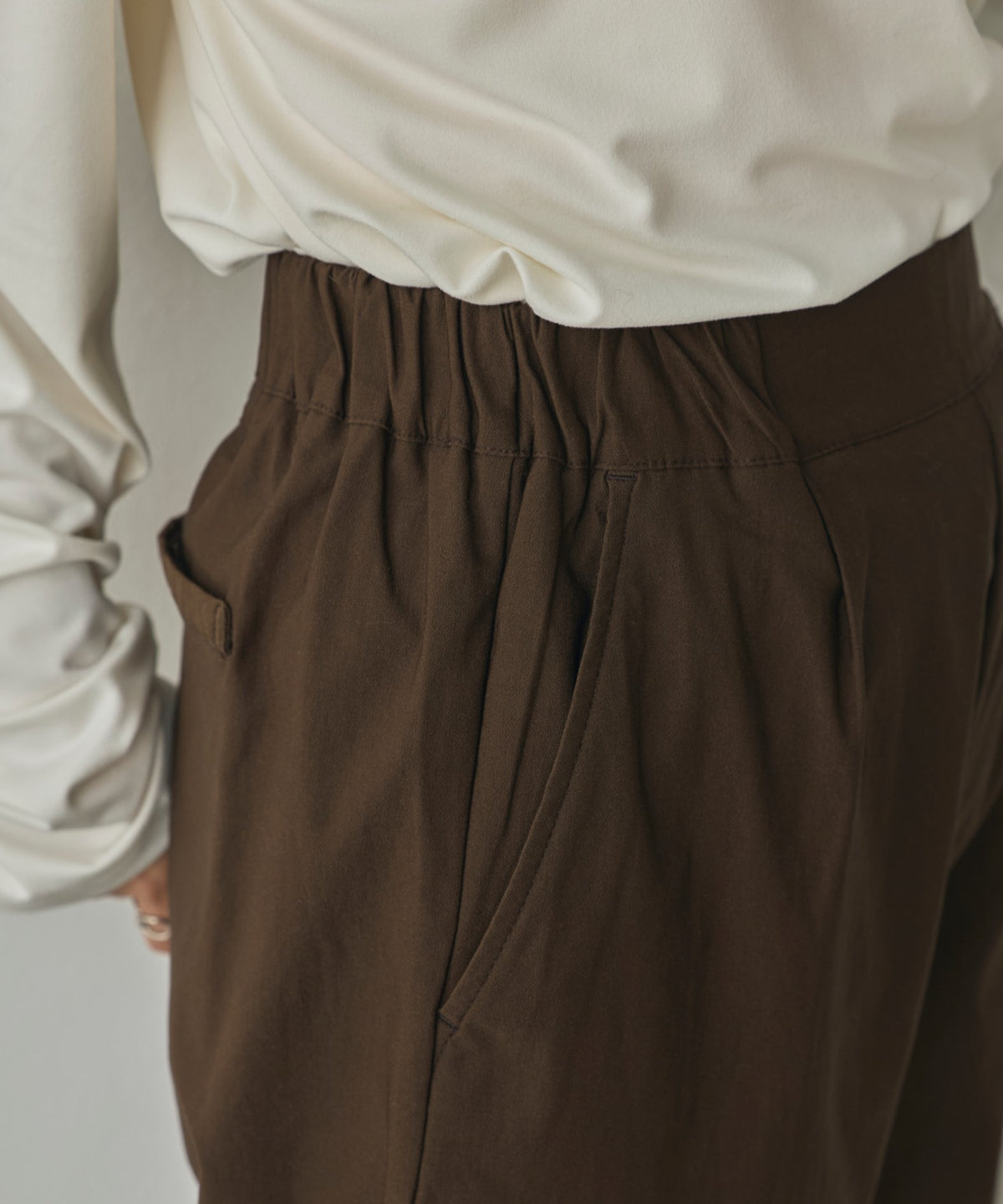 [STRETCH] BRUSHED-LINING BARIRAKU STRAIGHT TROUSERS
