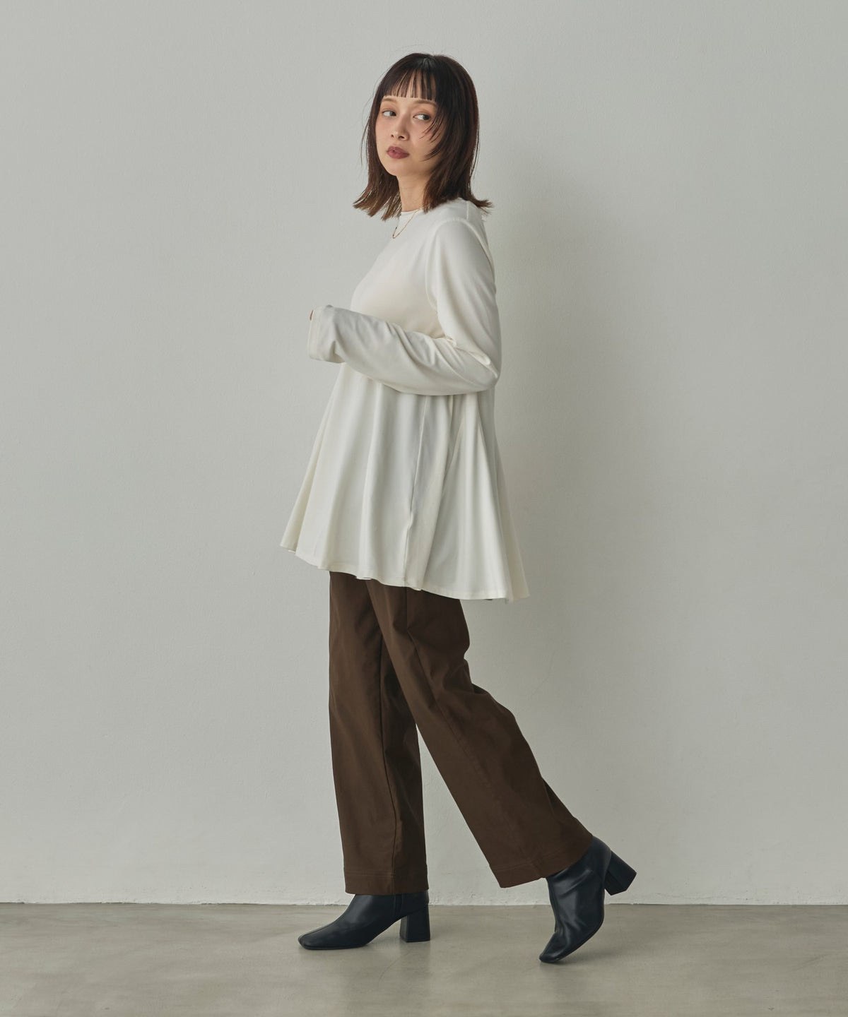 [STRETCH] BRUSHED-LINING BARIRAKU STRAIGHT TROUSERS