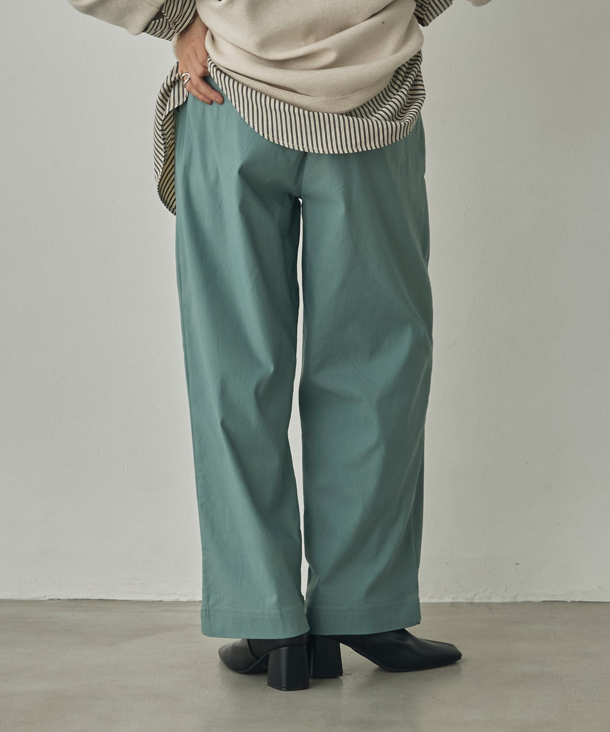 [STRETCH] BRUSHED-LINING BARIRAKU STRAIGHT TROUSERS