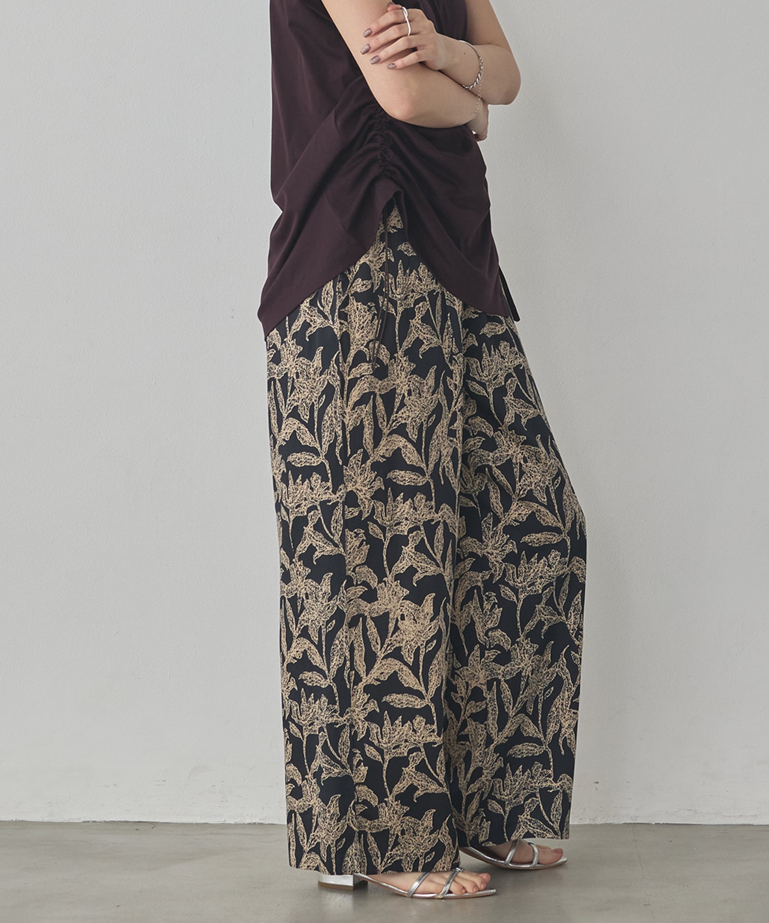 VISCOSE SATIN PRINTED EASY PANTS