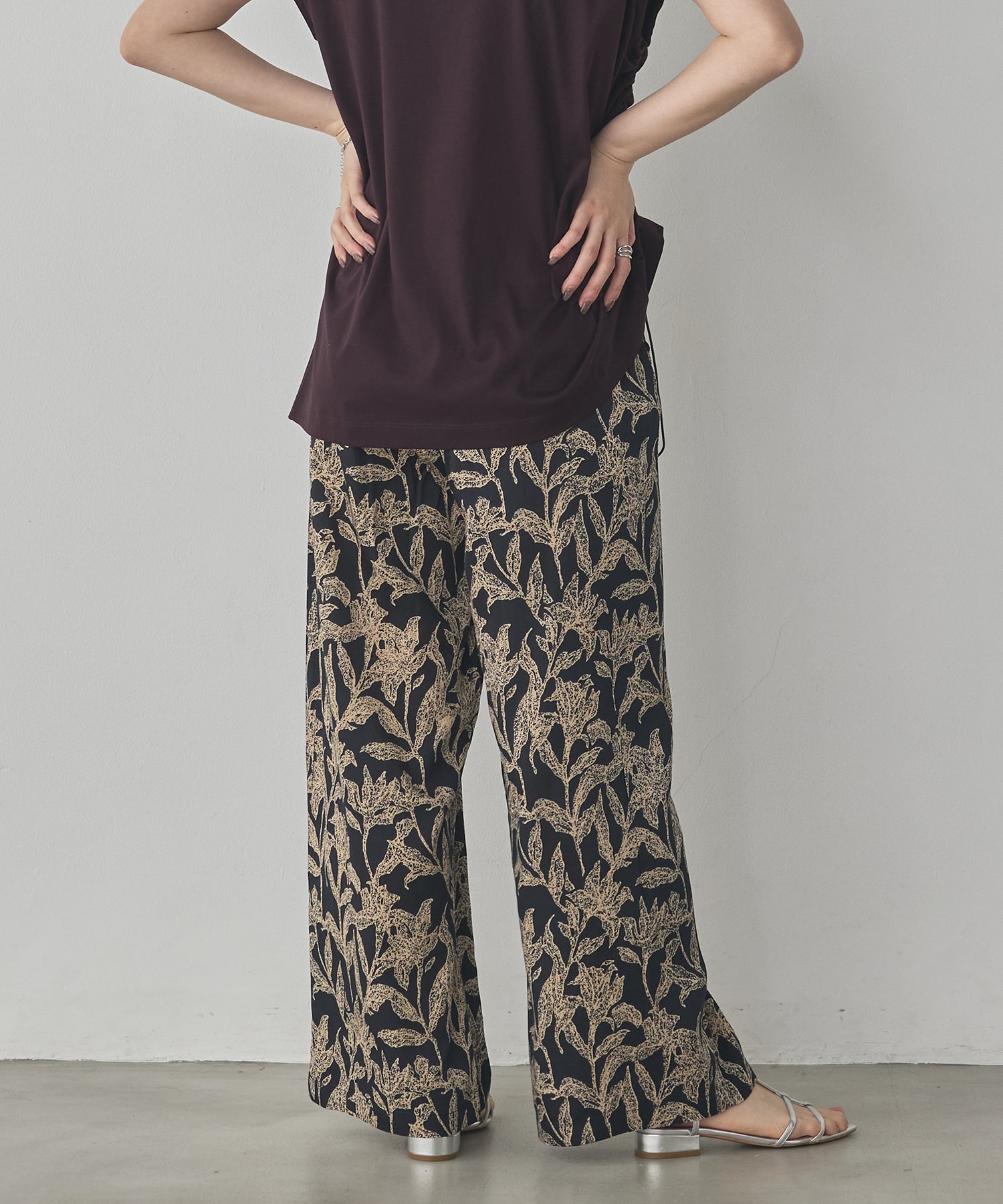 VISCOSE SATIN PRINTED EASY PANTS