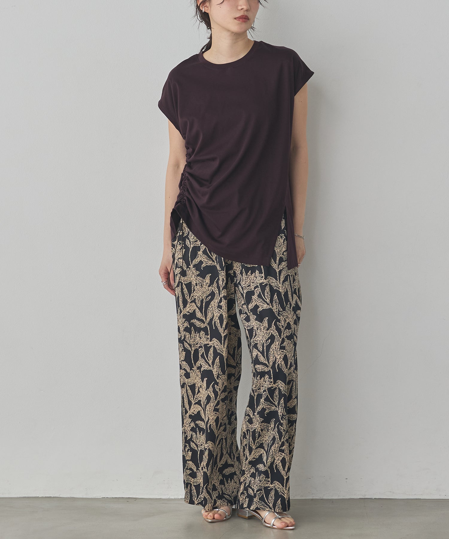 VISCOSE SATIN PRINTED EASY PANTS