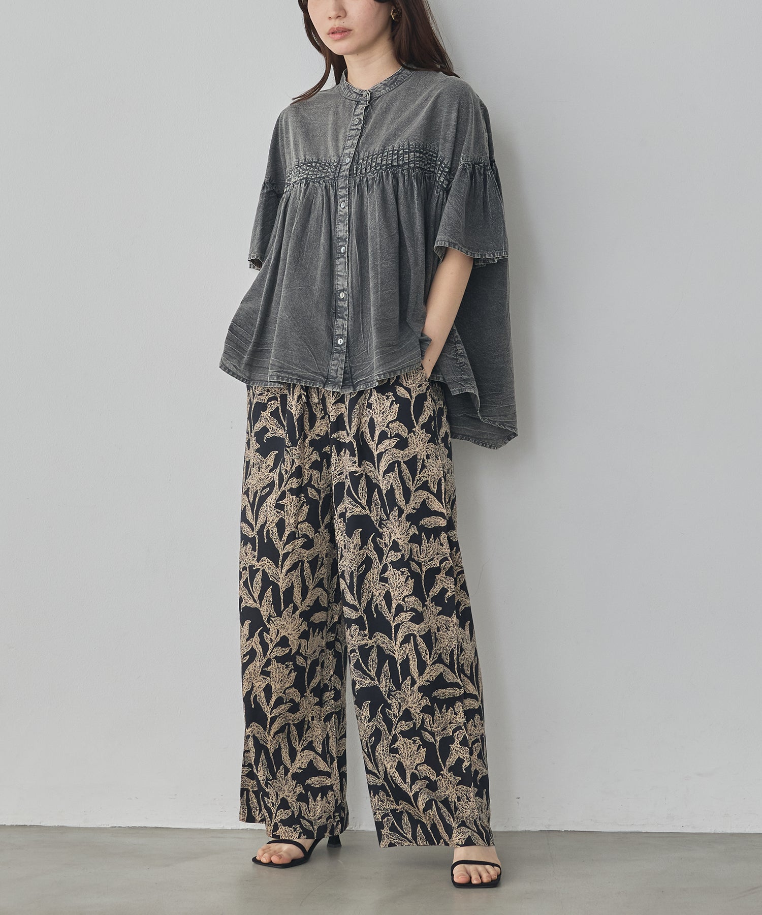VISCOSE SATIN PRINTED EASY PANTS
