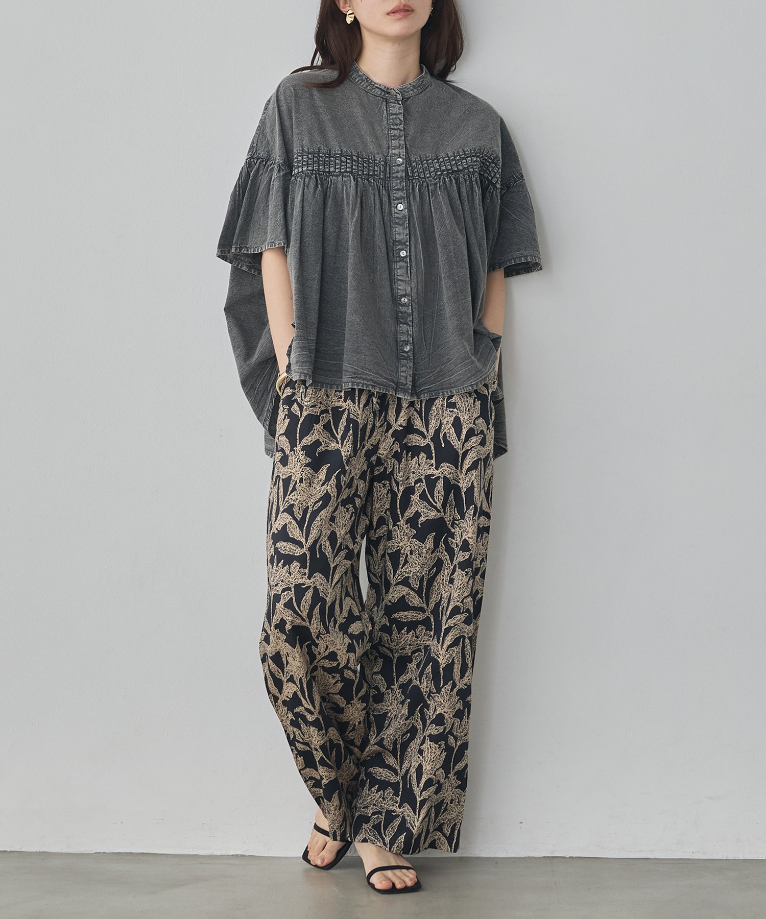 VISCOSE SATIN PRINTED EASY PANTS