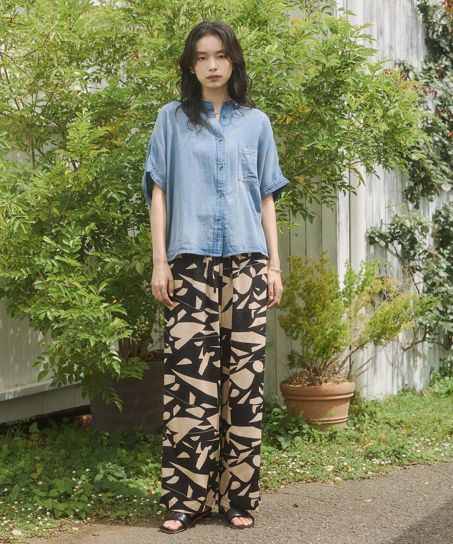 [PRE-ORDER]VISCOSE SATIN PRINTED EASY PANTS