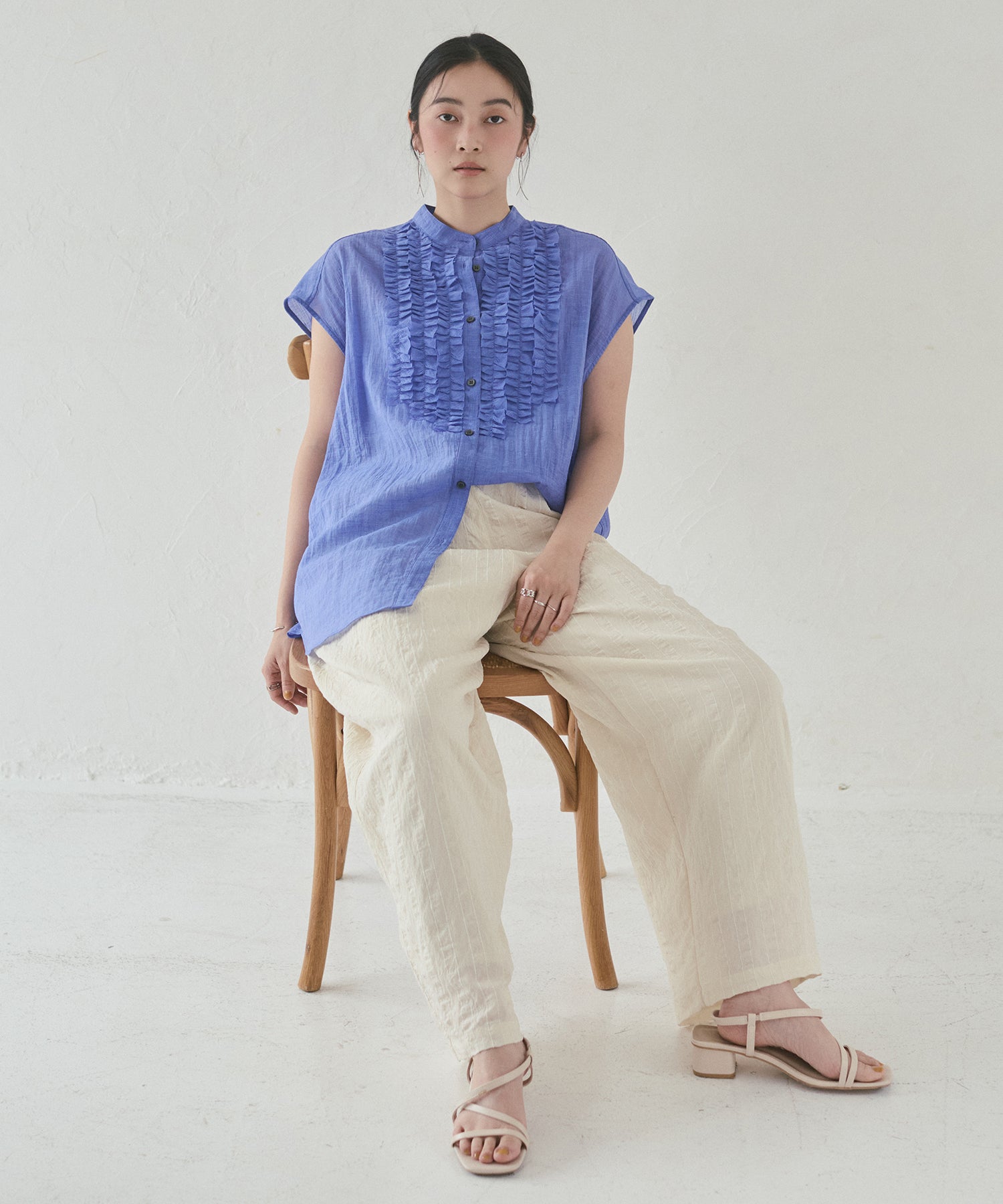 [PRE-ORDER]DOBBY STRIPE TUCKED-IN EASY PANTS