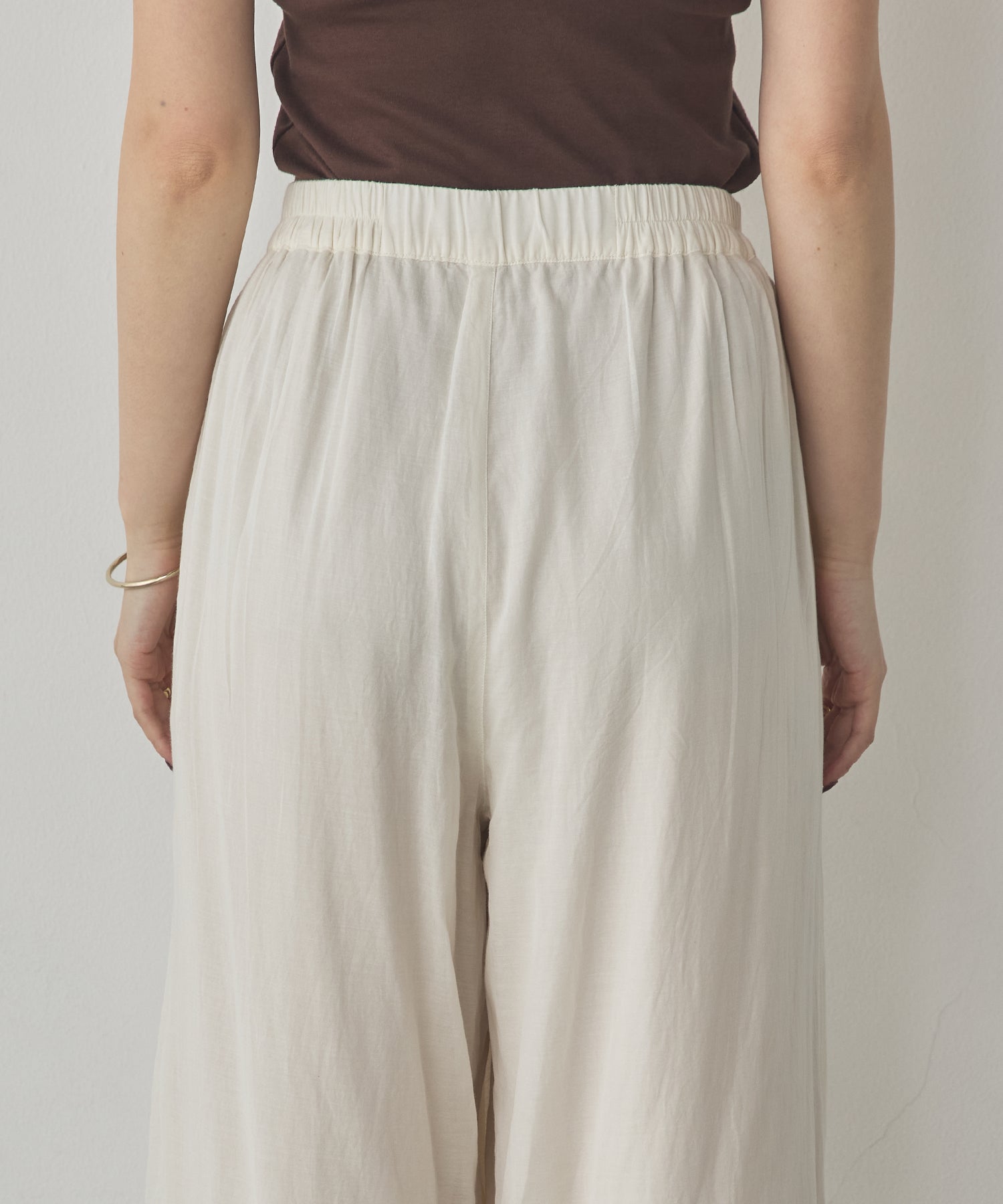 HEM-EMBROIDERED WRAP PANTS