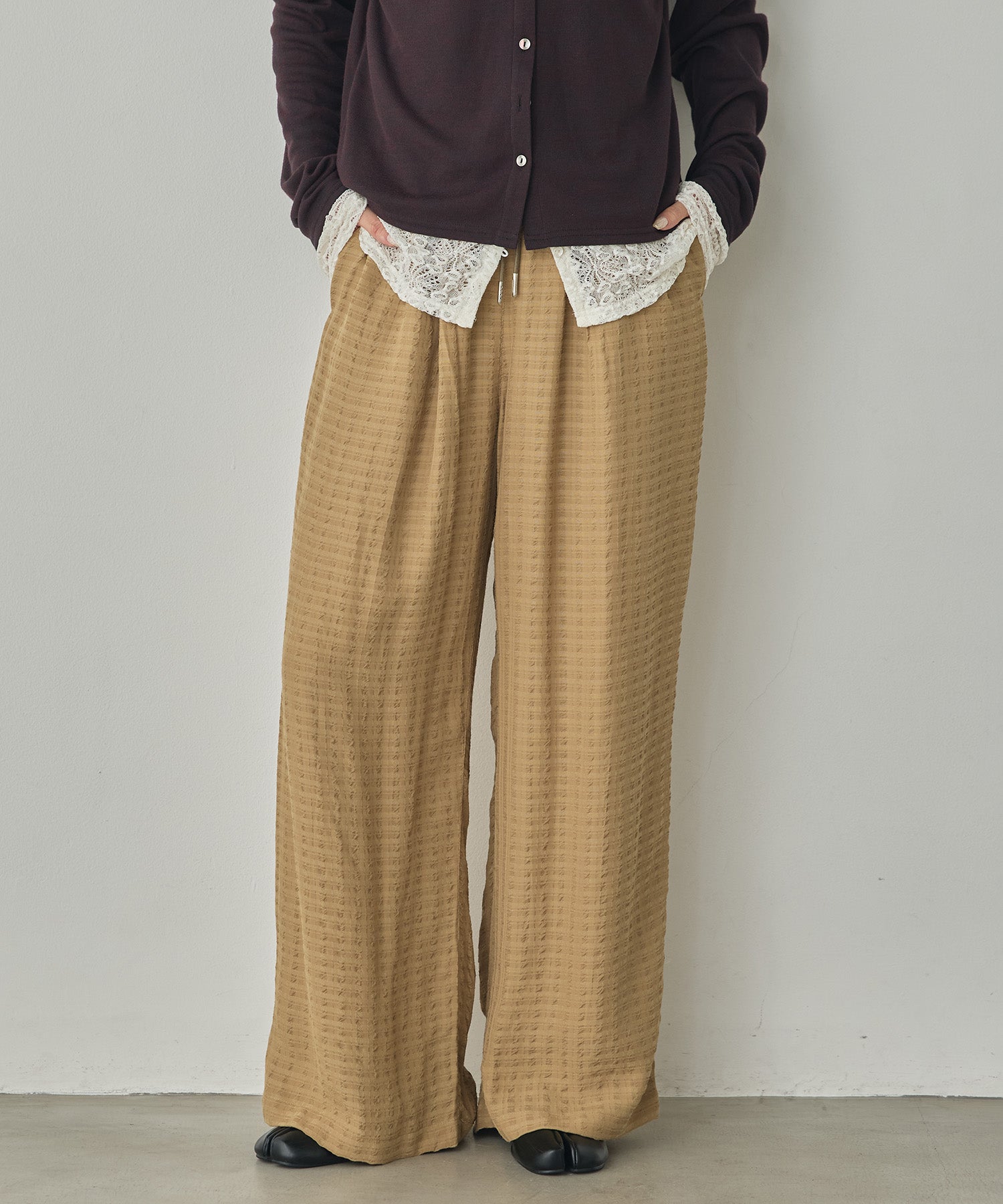 DOBBY CHECK EASY PANTS
