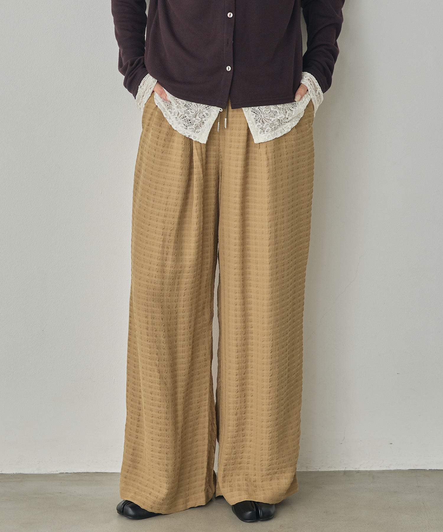 DOBBY CHECK EASY PANTS
