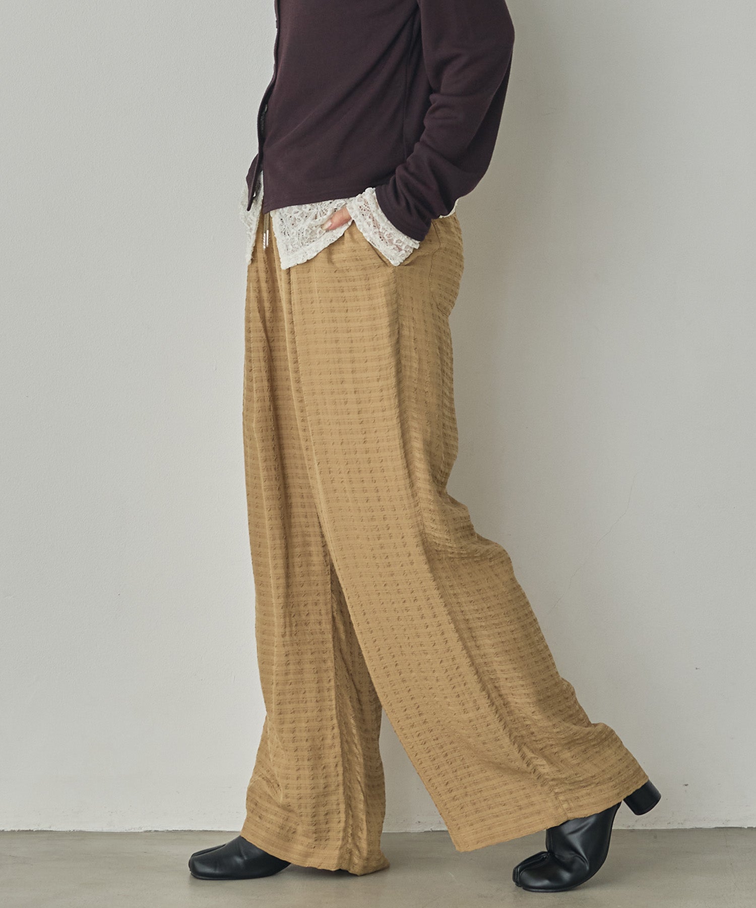 DOBBY CHECK EASY PANTS