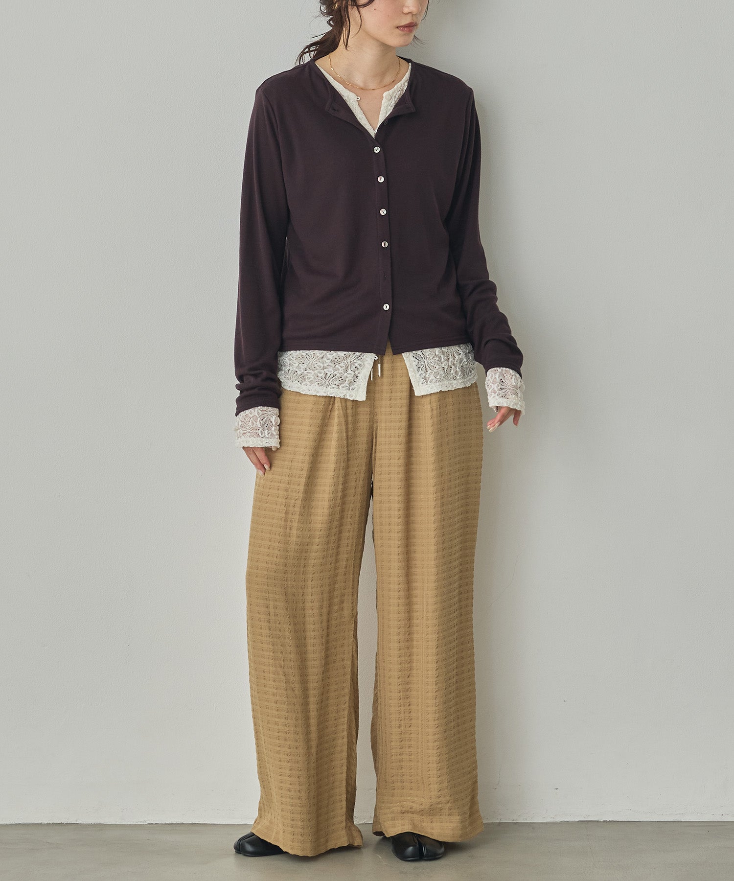 DOBBY CHECK EASY PANTS