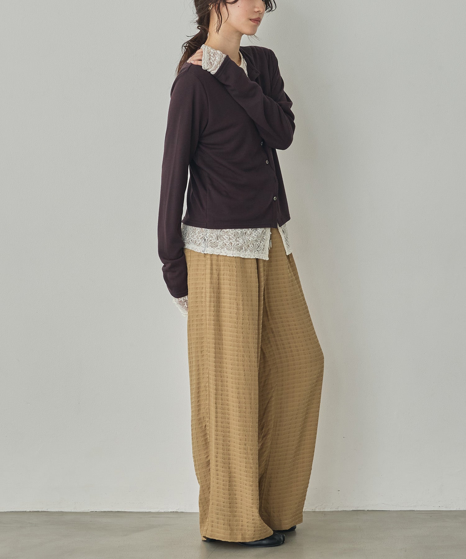 DOBBY CHECK EASY PANTS