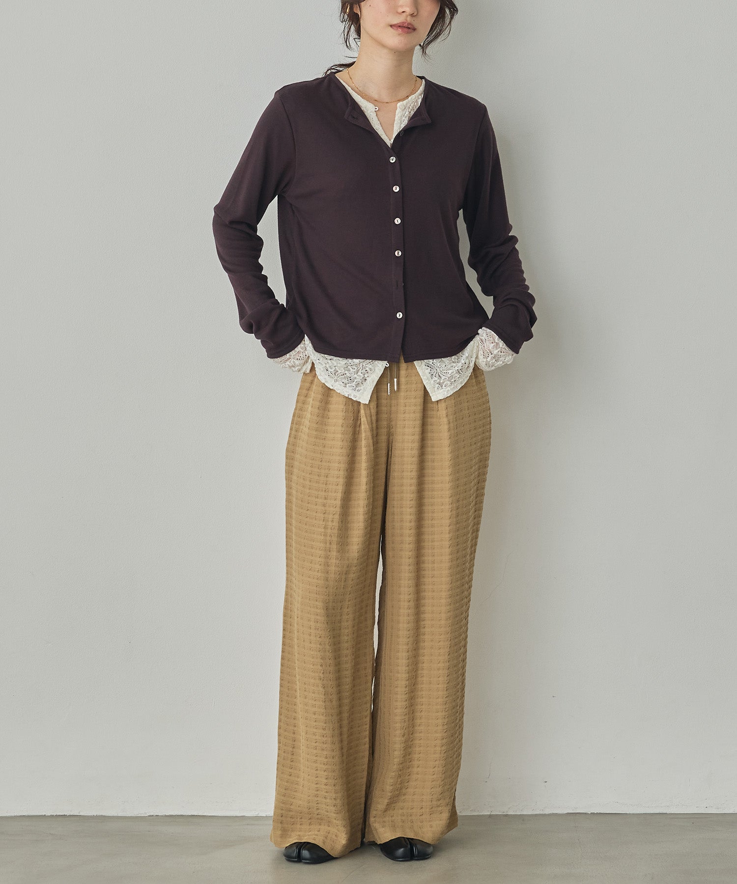 DOBBY CHECK EASY PANTS