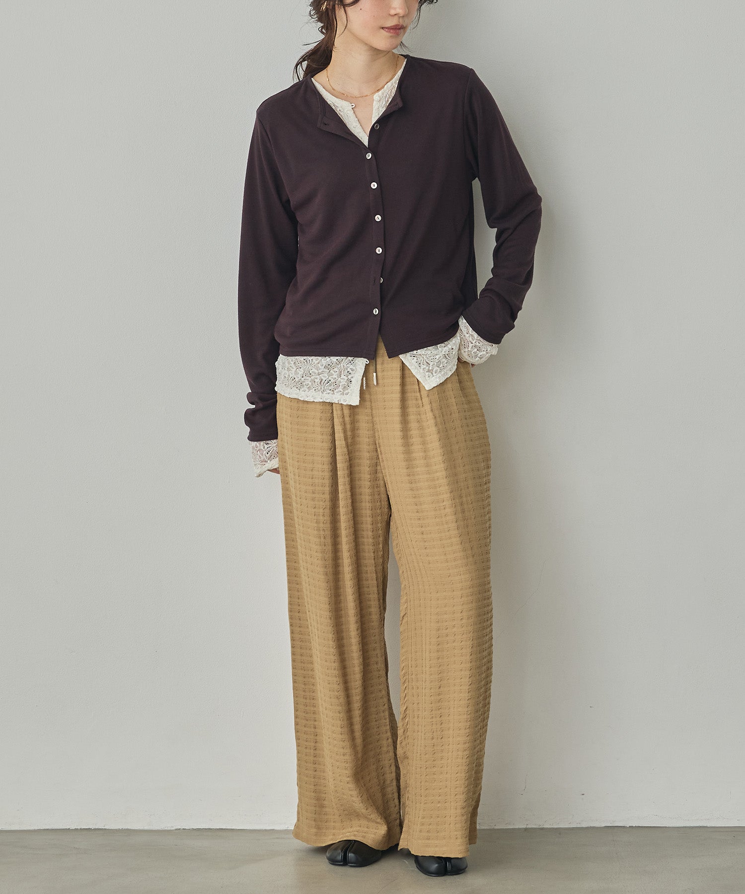 DOBBY CHECK EASY PANTS