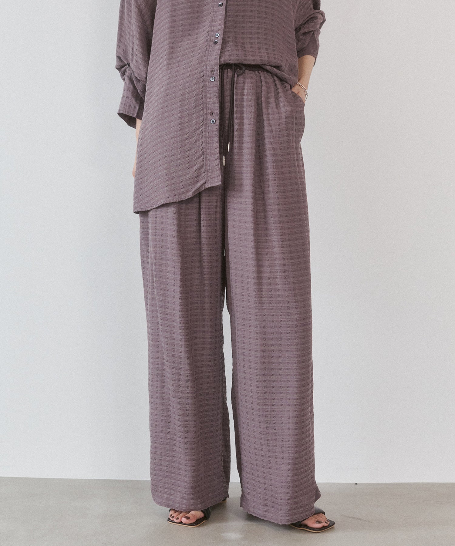 DOBBY CHECK EASY PANTS