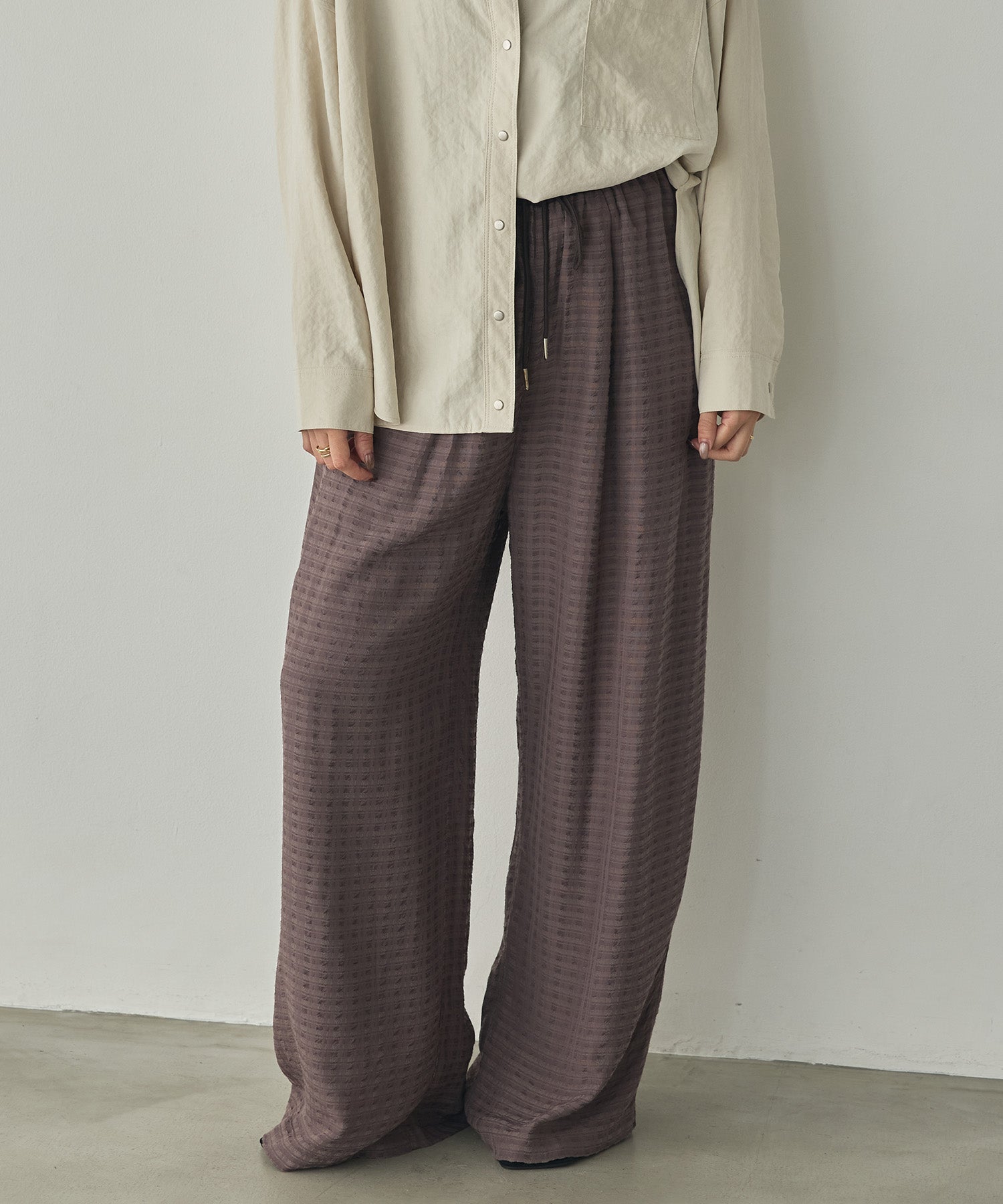 DOBBY CHECK EASY PANTS