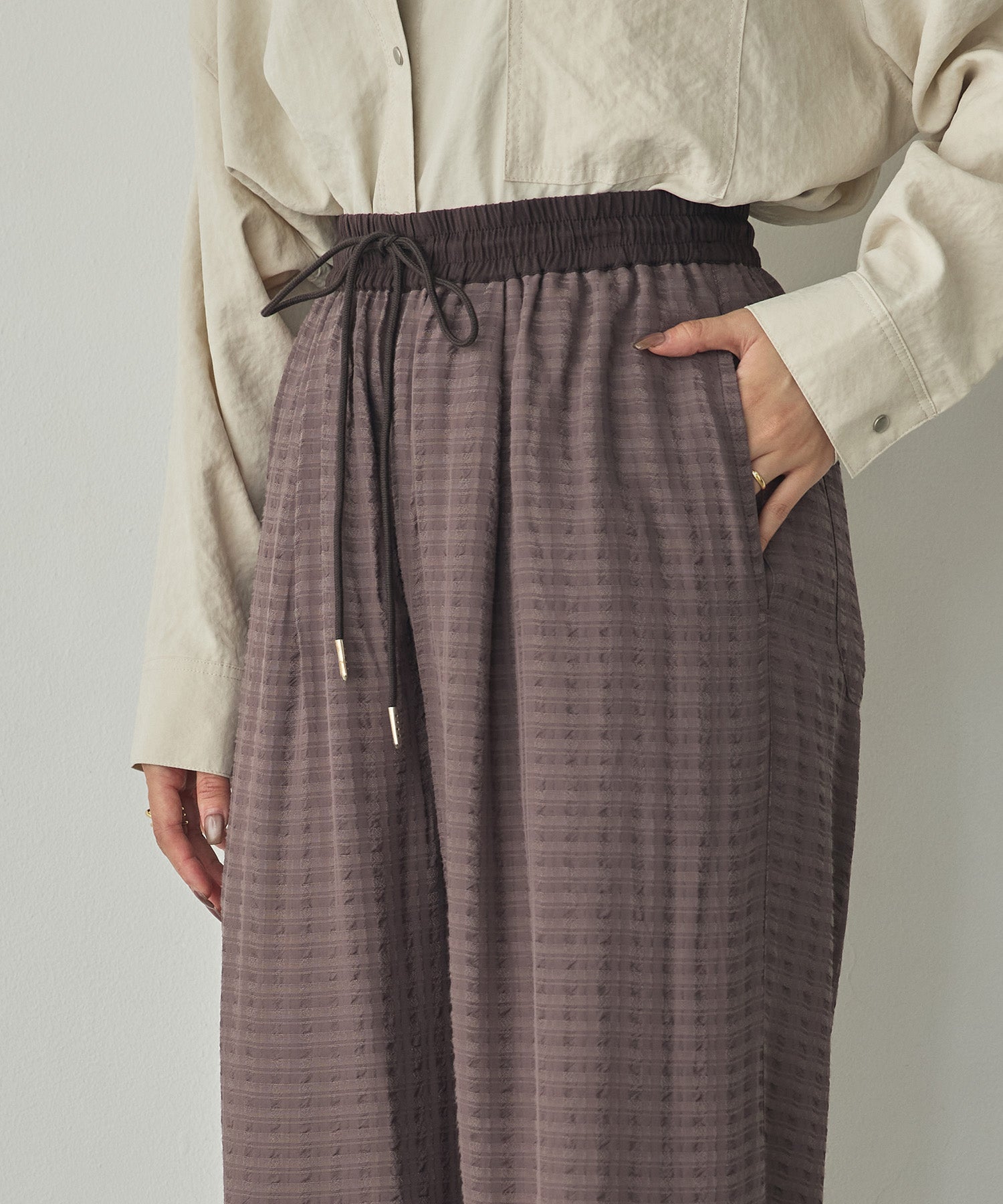 DOBBY CHECK EASY PANTS