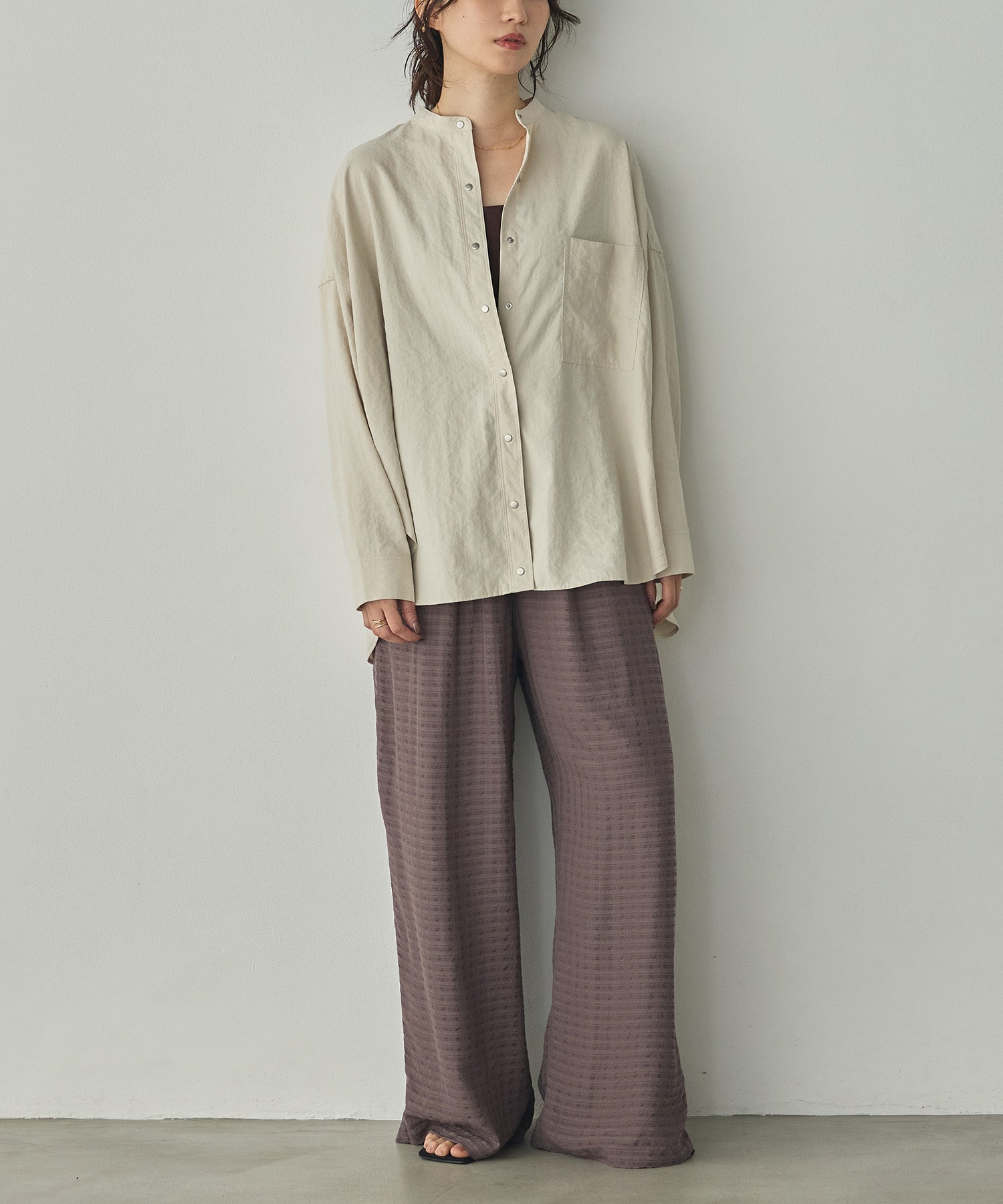 DOBBY CHECK EASY PANTS
