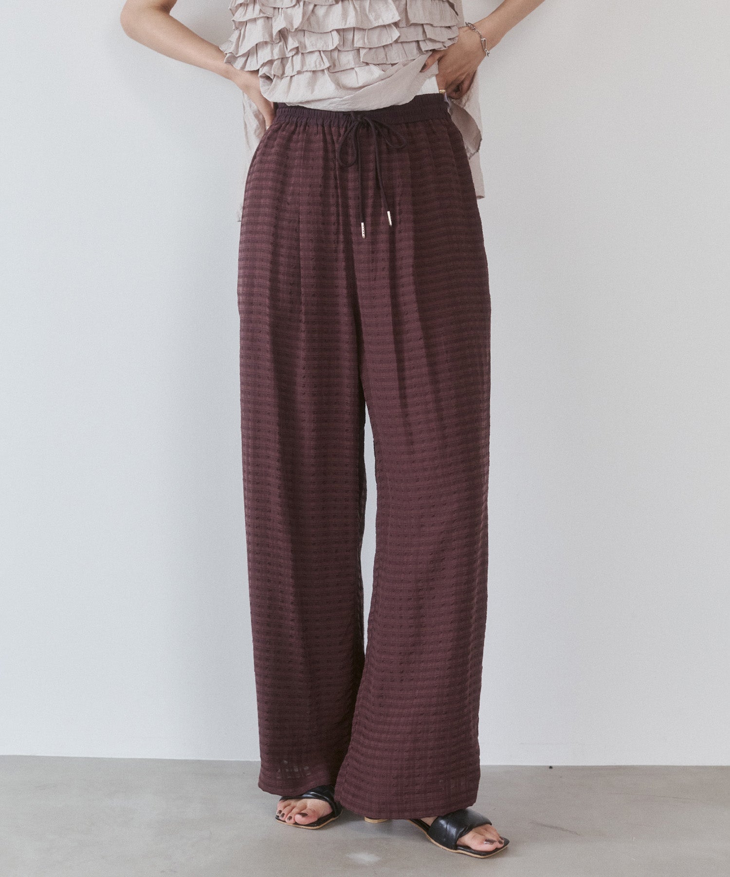 DOBBY CHECK EASY PANTS