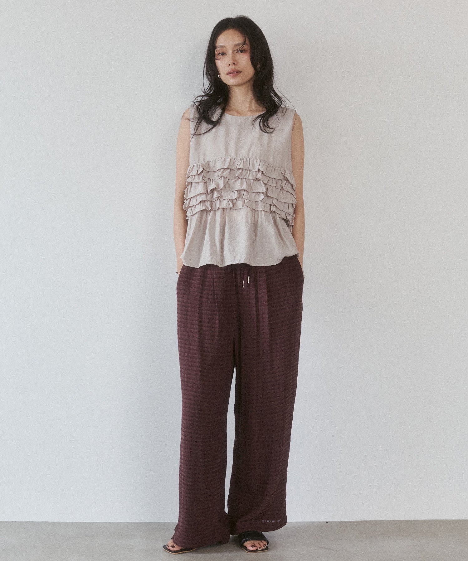 DOBBY CHECK EASY PANTS