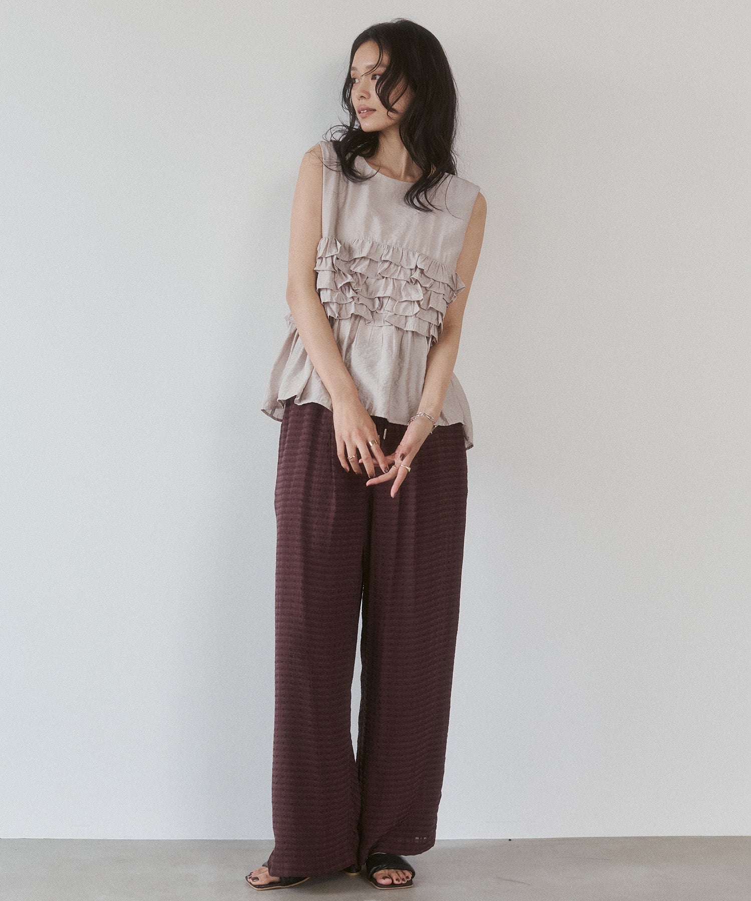 DOBBY CHECK EASY PANTS