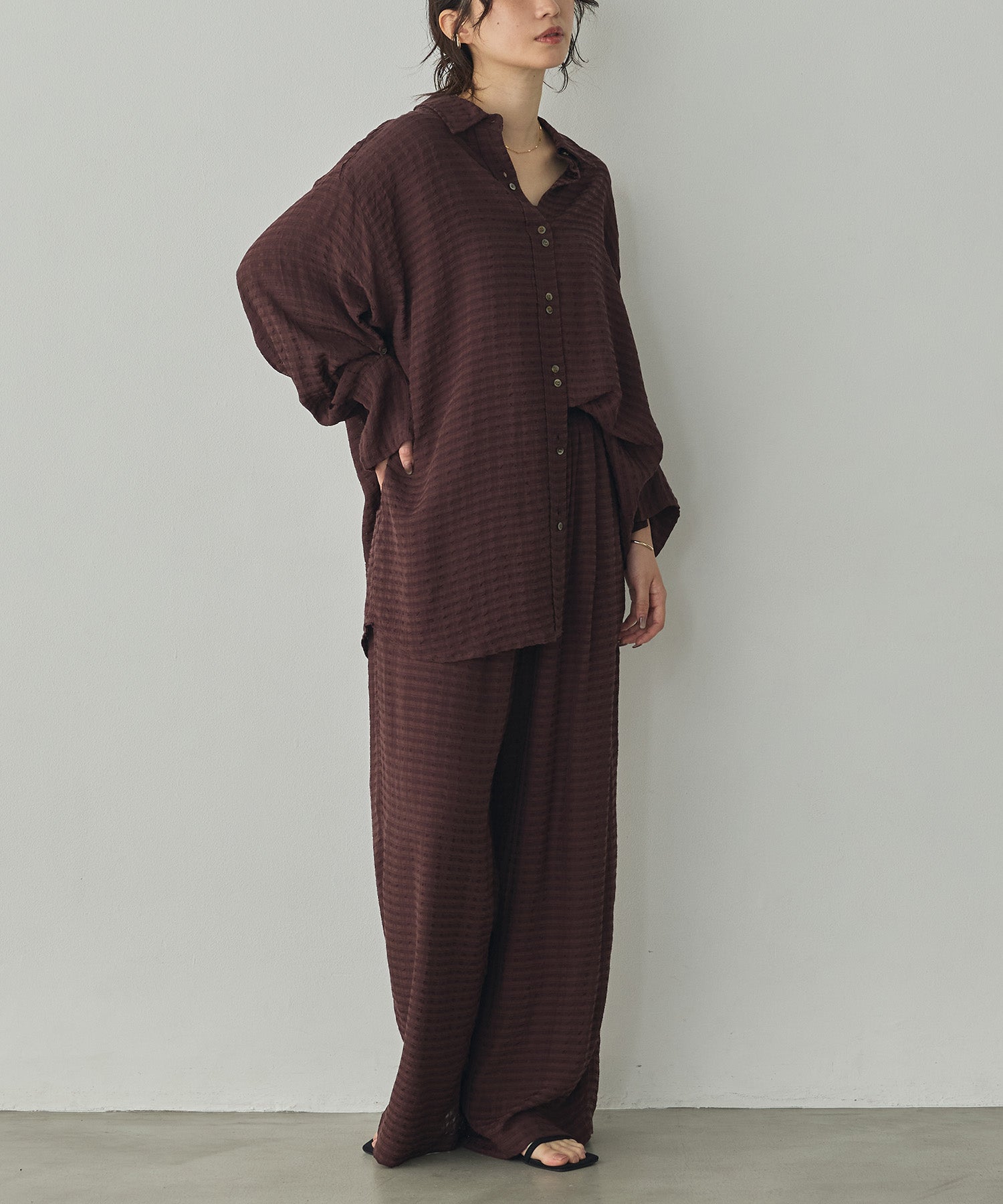 DOBBY CHECK EASY PANTS