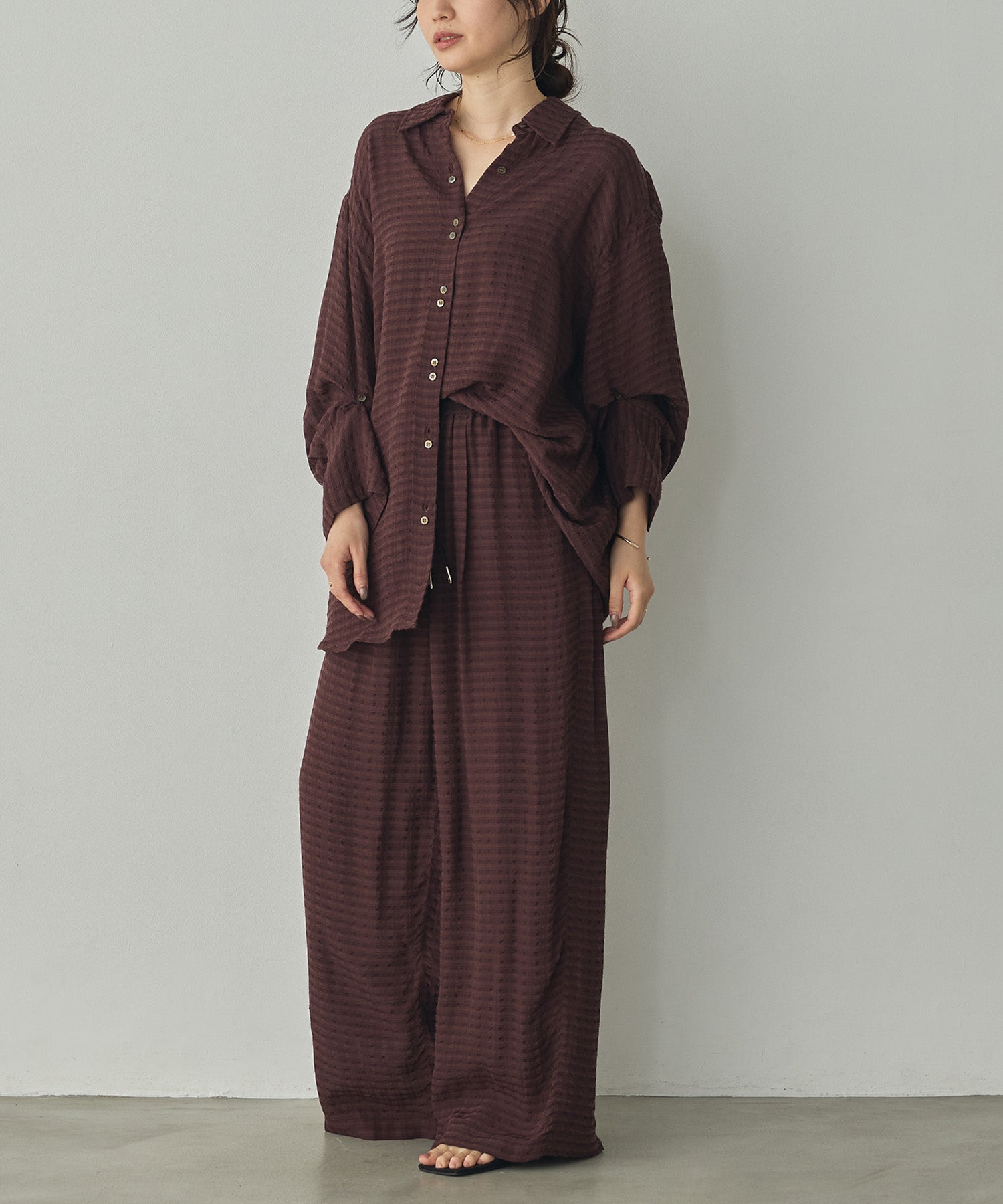 DOBBY CHECK EASY PANTS