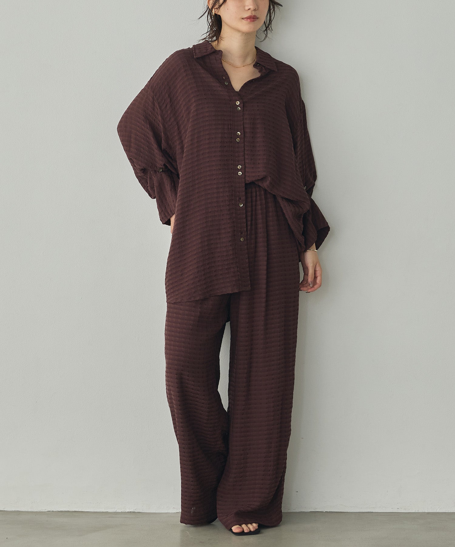 DOBBY CHECK EASY PANTS