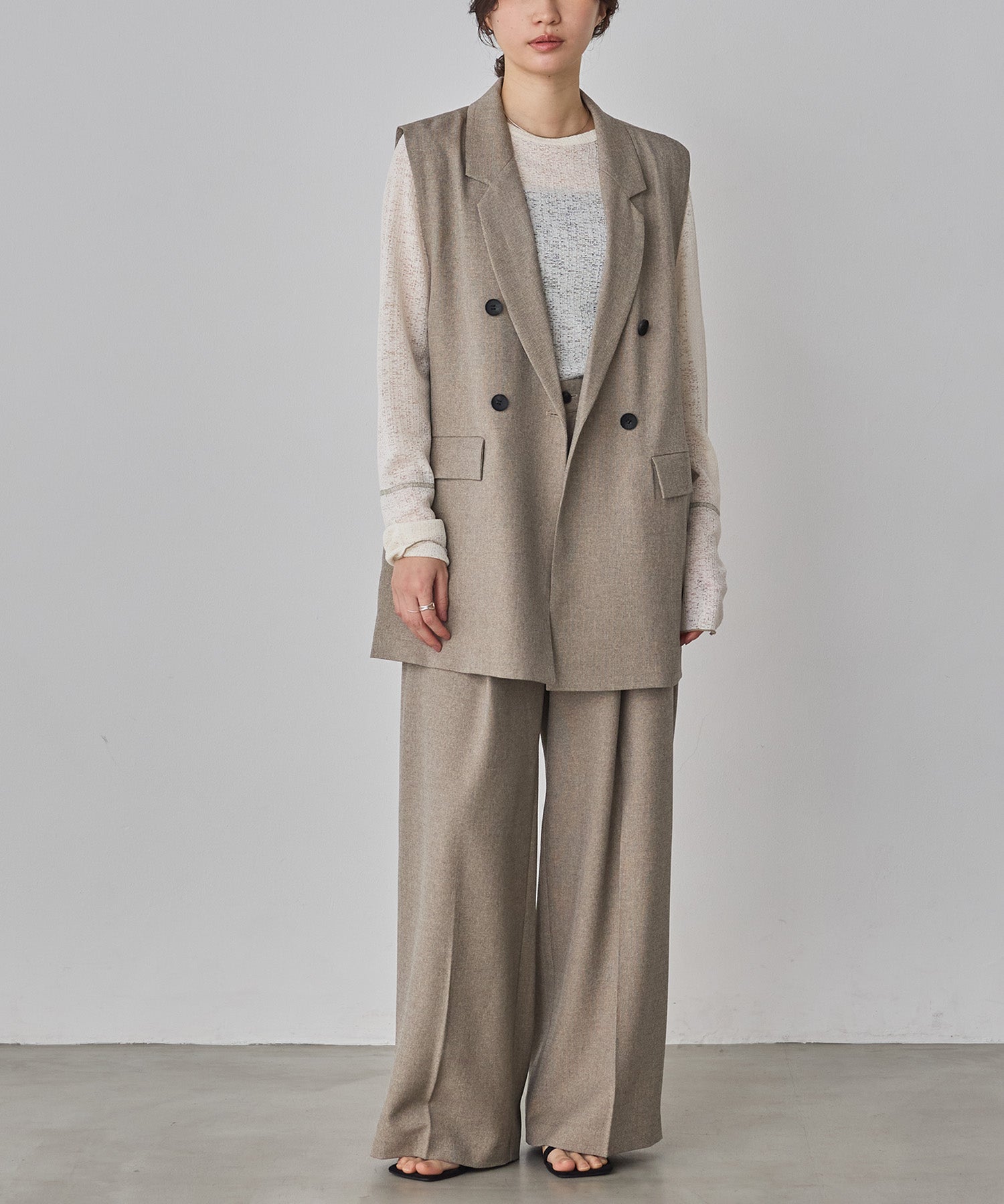 [LIMITED] [SETUP] HEATHER TONE MIDI GILET