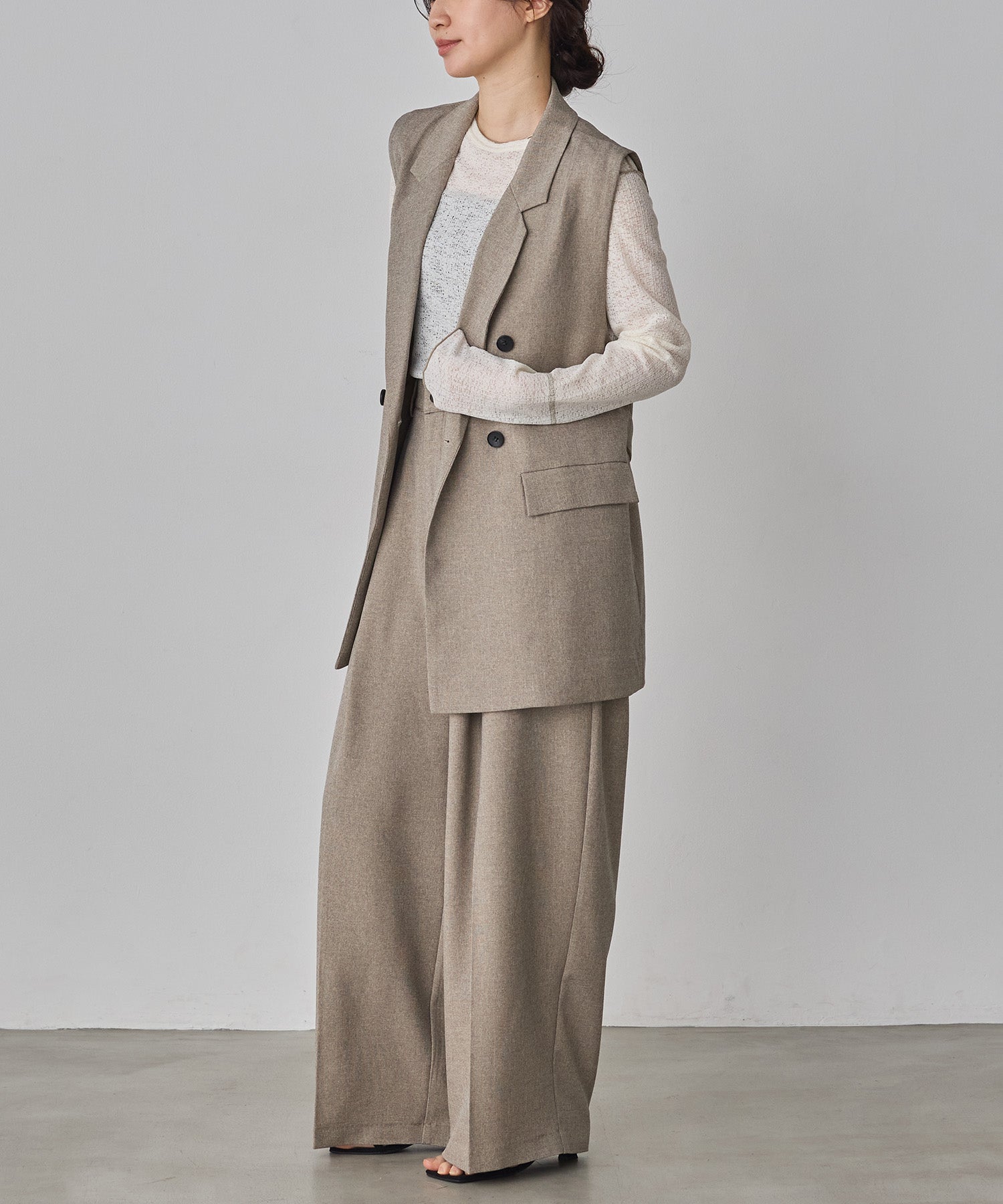 [LIMITED] [SETUP] HEATHER TONE MIDI GILET