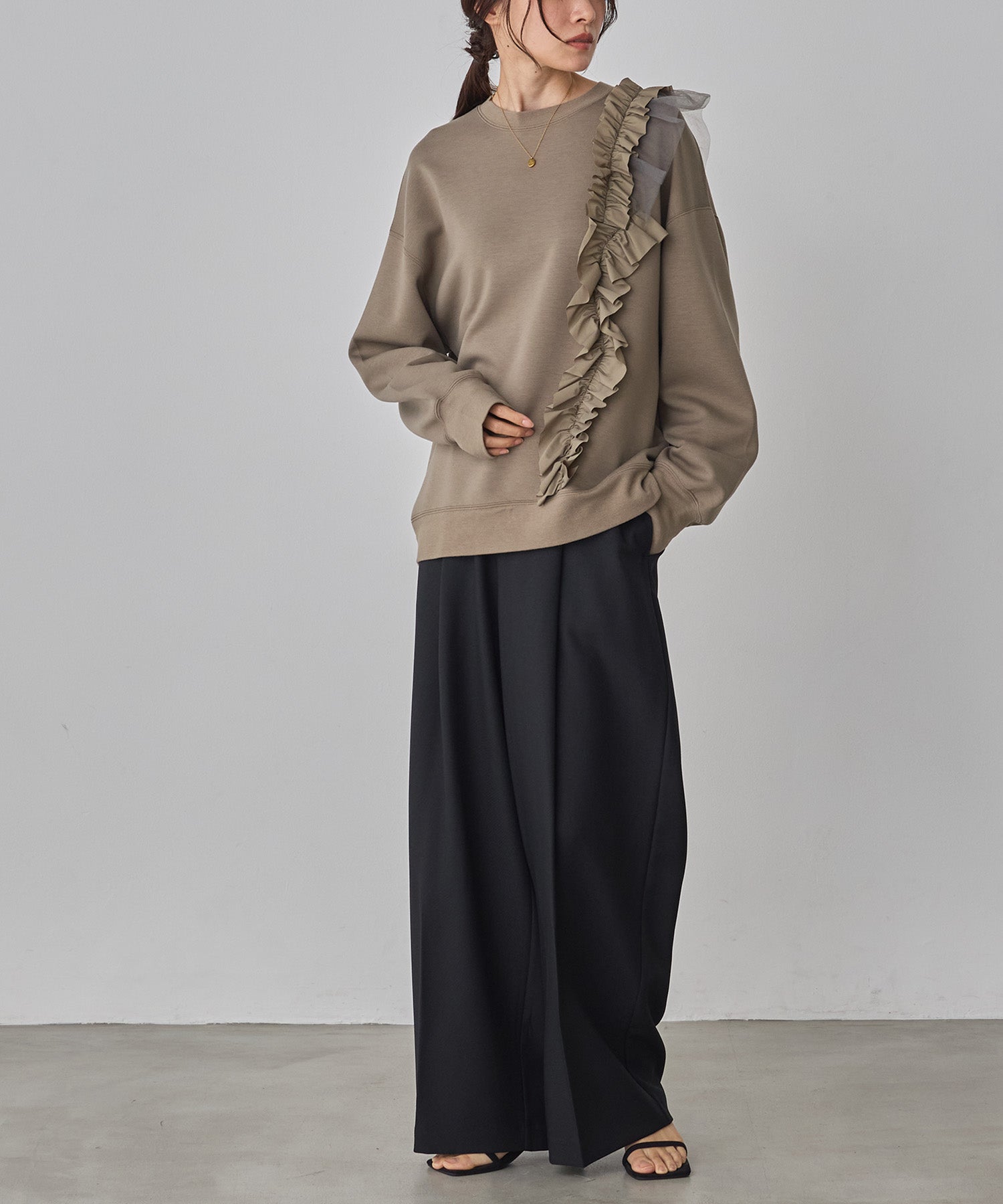 WEB限定/別注】【セットアップ対応】杢調ライトストレートパンツ