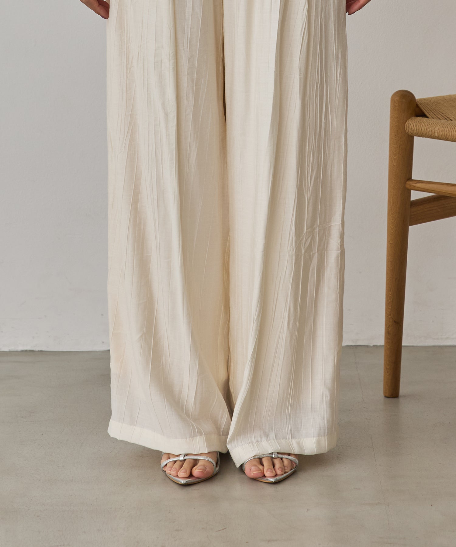 [LIMITED]WASH-SATIN LAYERED SKIRT/PANTS