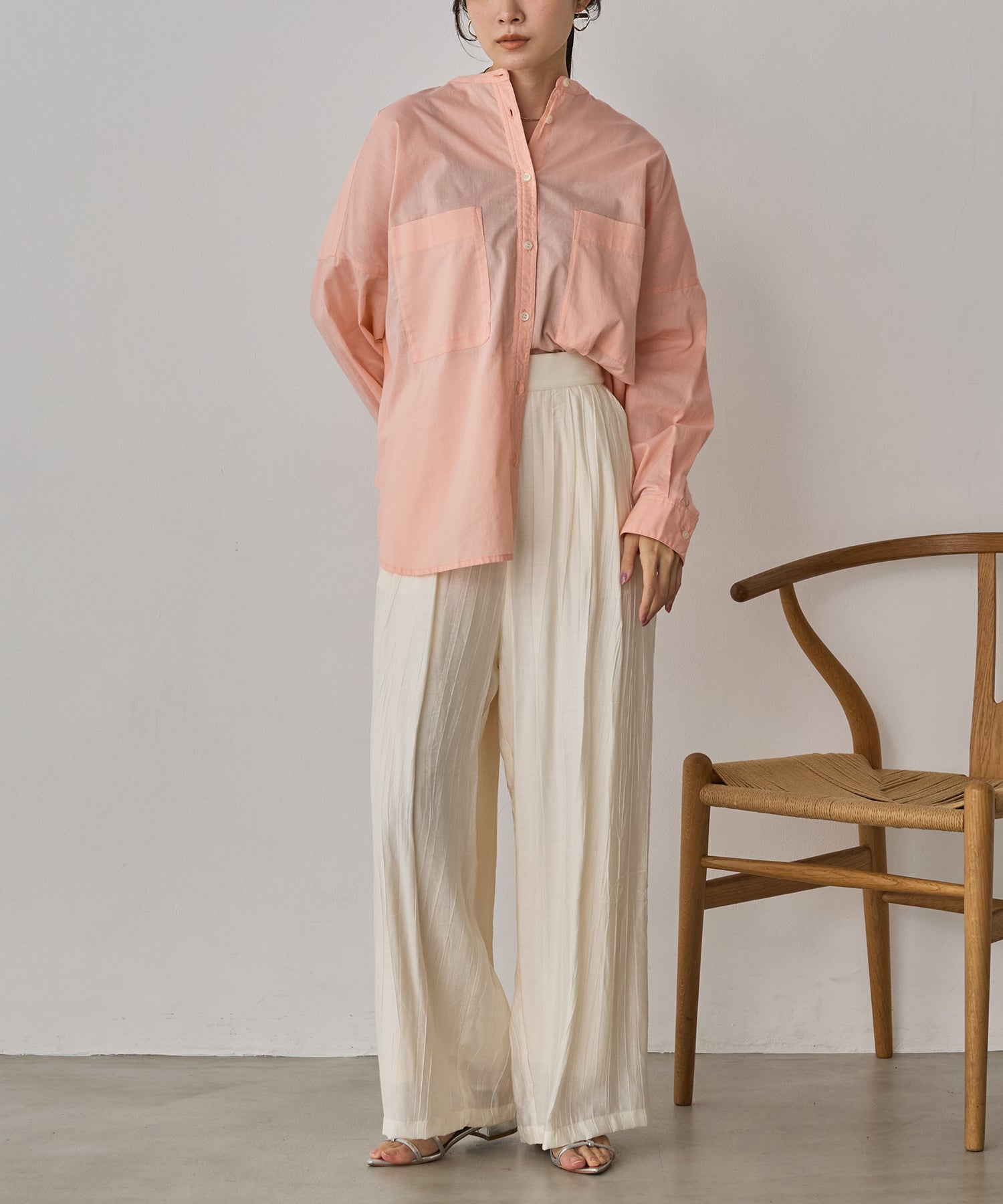 [LIMITED]WASH-SATIN LAYERED SKIRT/PANTS