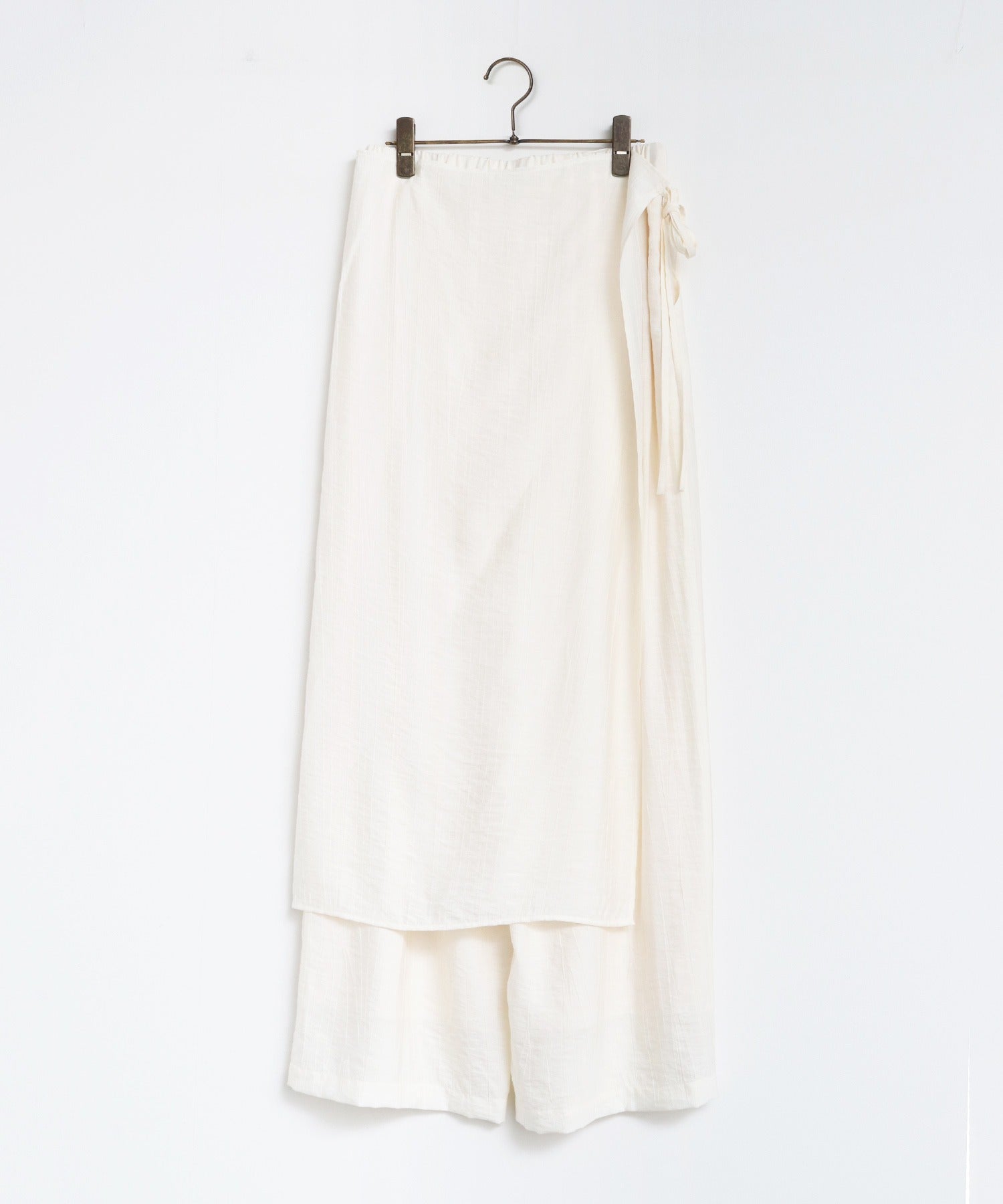 [LIMITED]WASH-SATIN LAYERED SKIRT/PANTS