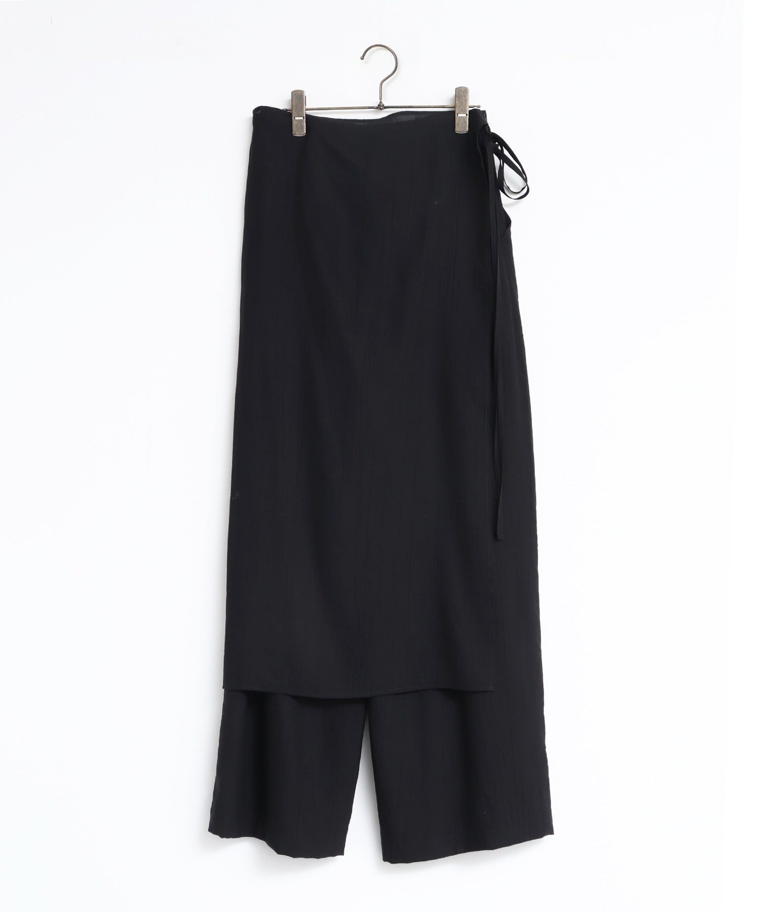 [LIMITED]WASH-SATIN LAYERED SKIRT/PANTS