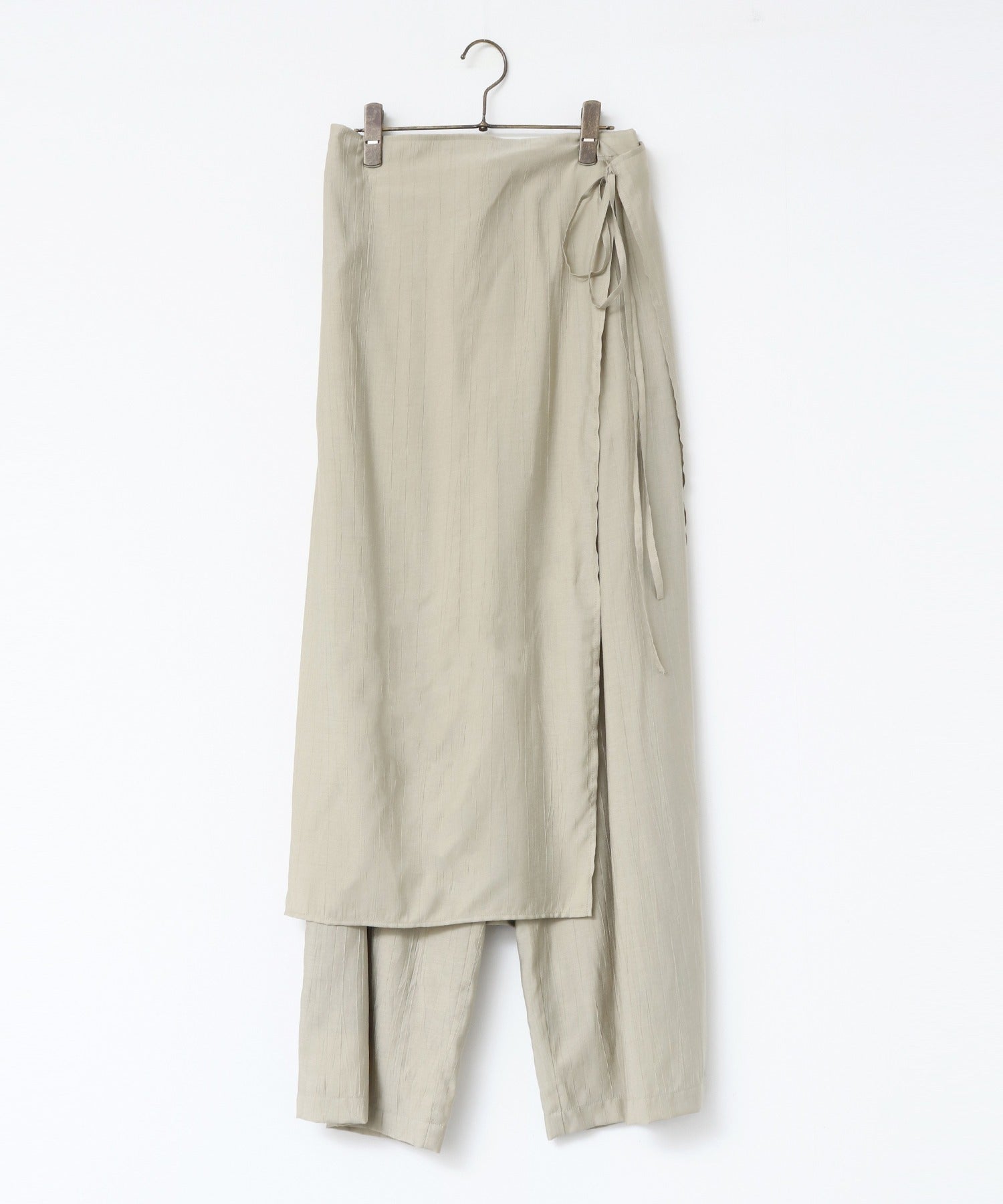 [LIMITED]WASH-SATIN LAYERED SKIRT/PANTS
