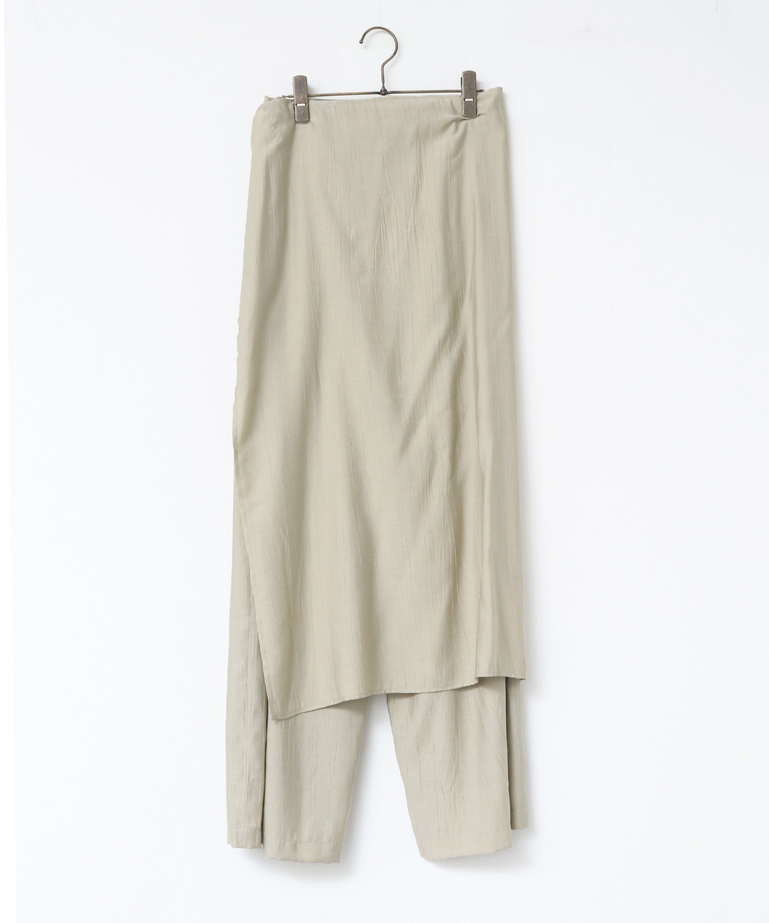 [LIMITED]WASH-SATIN LAYERED SKIRT/PANTS