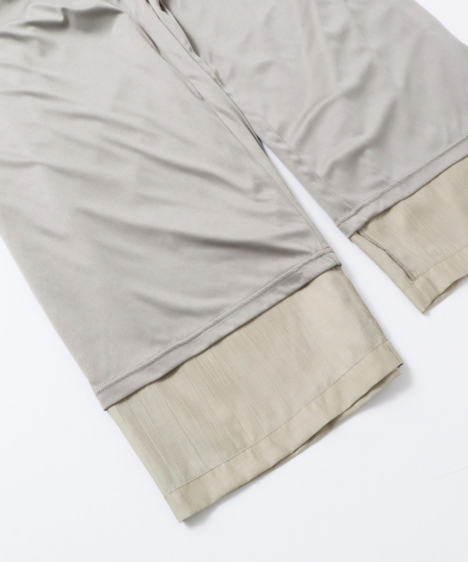 [LIMITED]WASH-SATIN LAYERED SKIRT/PANTS