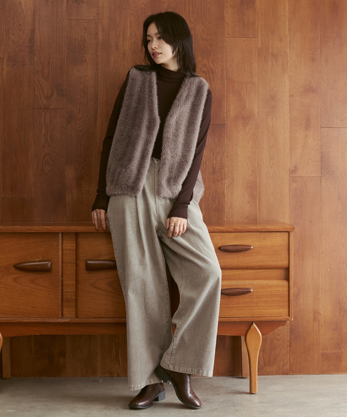 CORDUROY WIDE-LEG PANTS