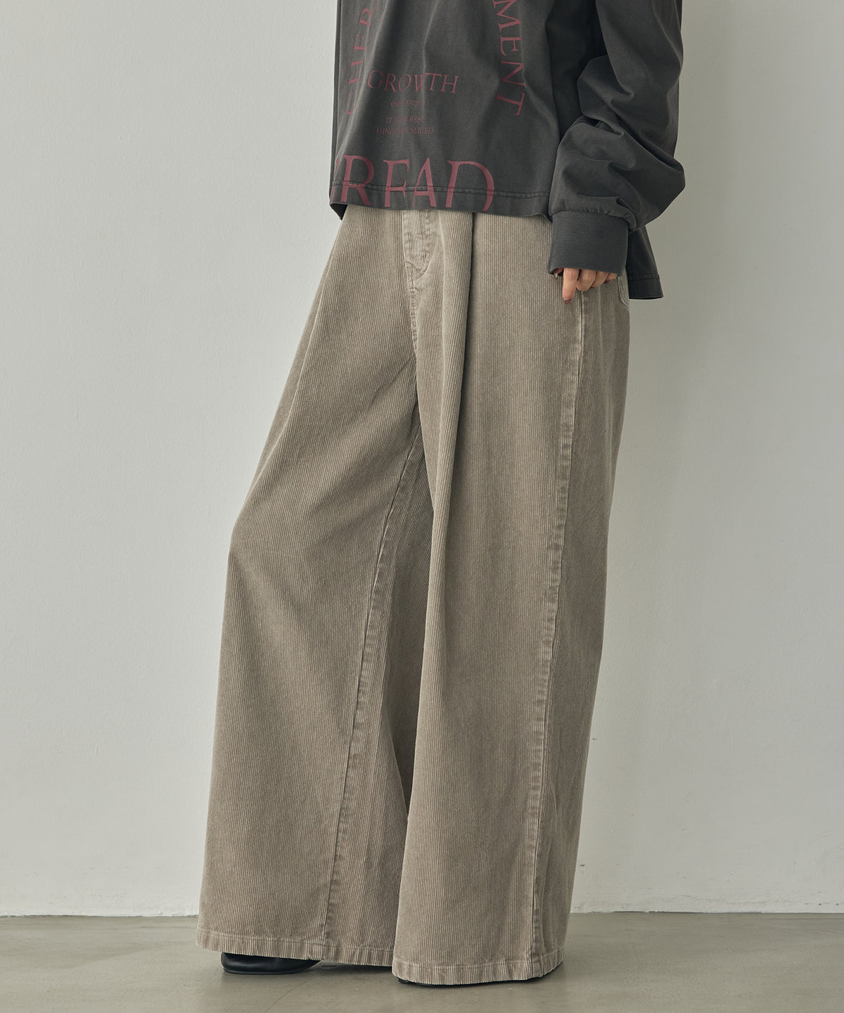 CORDUROY WIDE-LEG PANTS