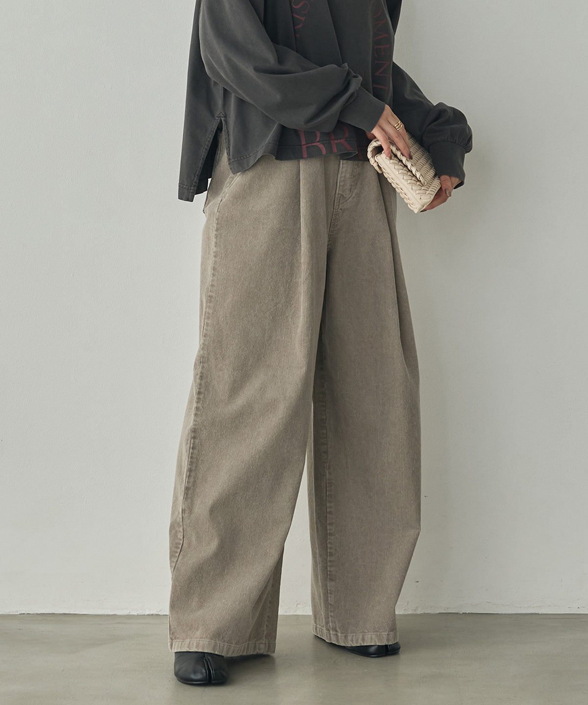 CORDUROY WIDE-LEG PANTS